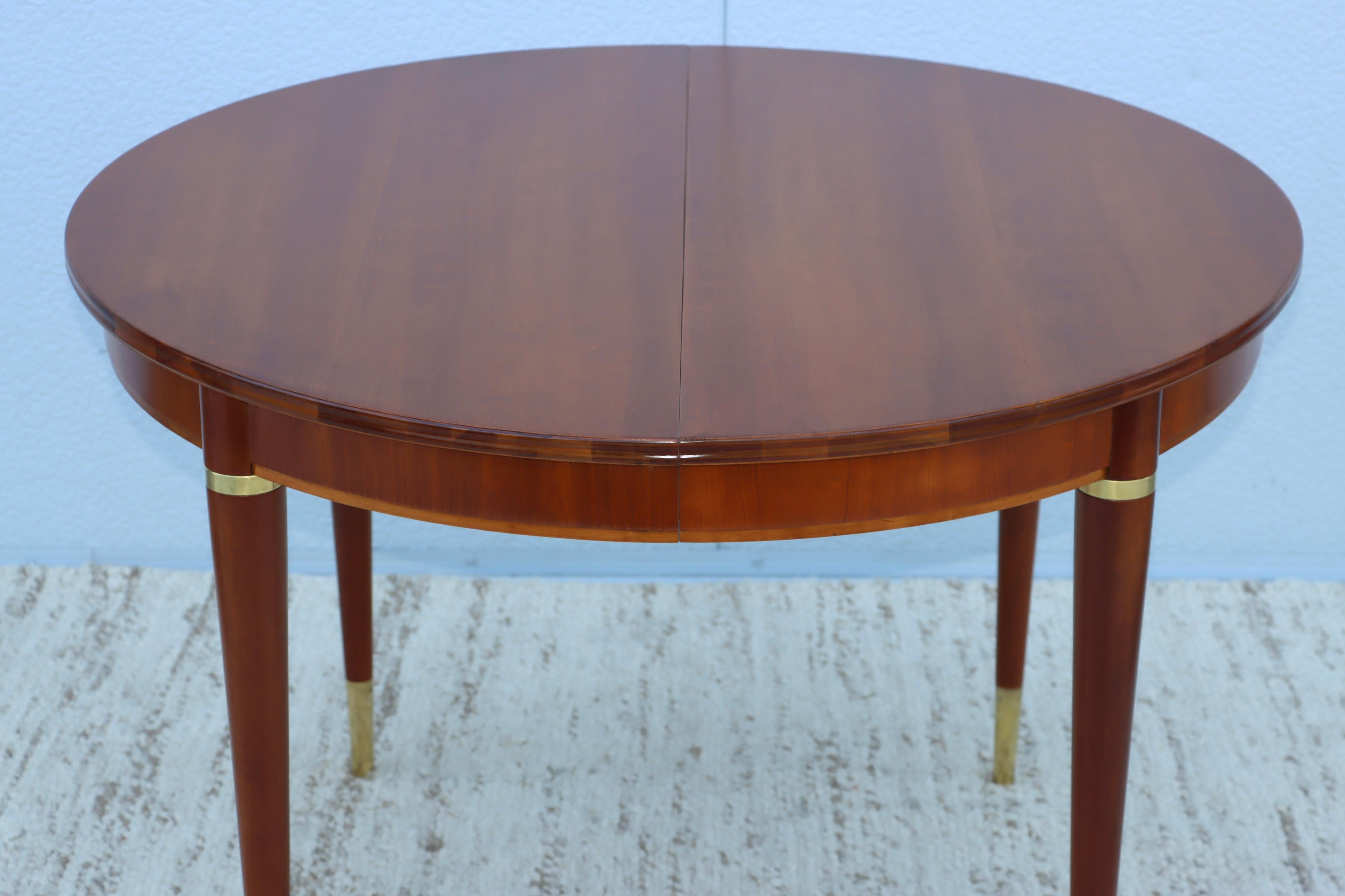 1950s John Widdicomb Cherry-Wood and Brass Oval Dining Table 9