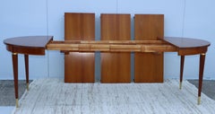 1950s John Widdicomb Cherry-Wood and Brass Oval Dining Table