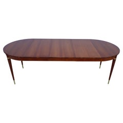 1950s John Widdicomb Cherry-Wood and Brass Oval Dining Table