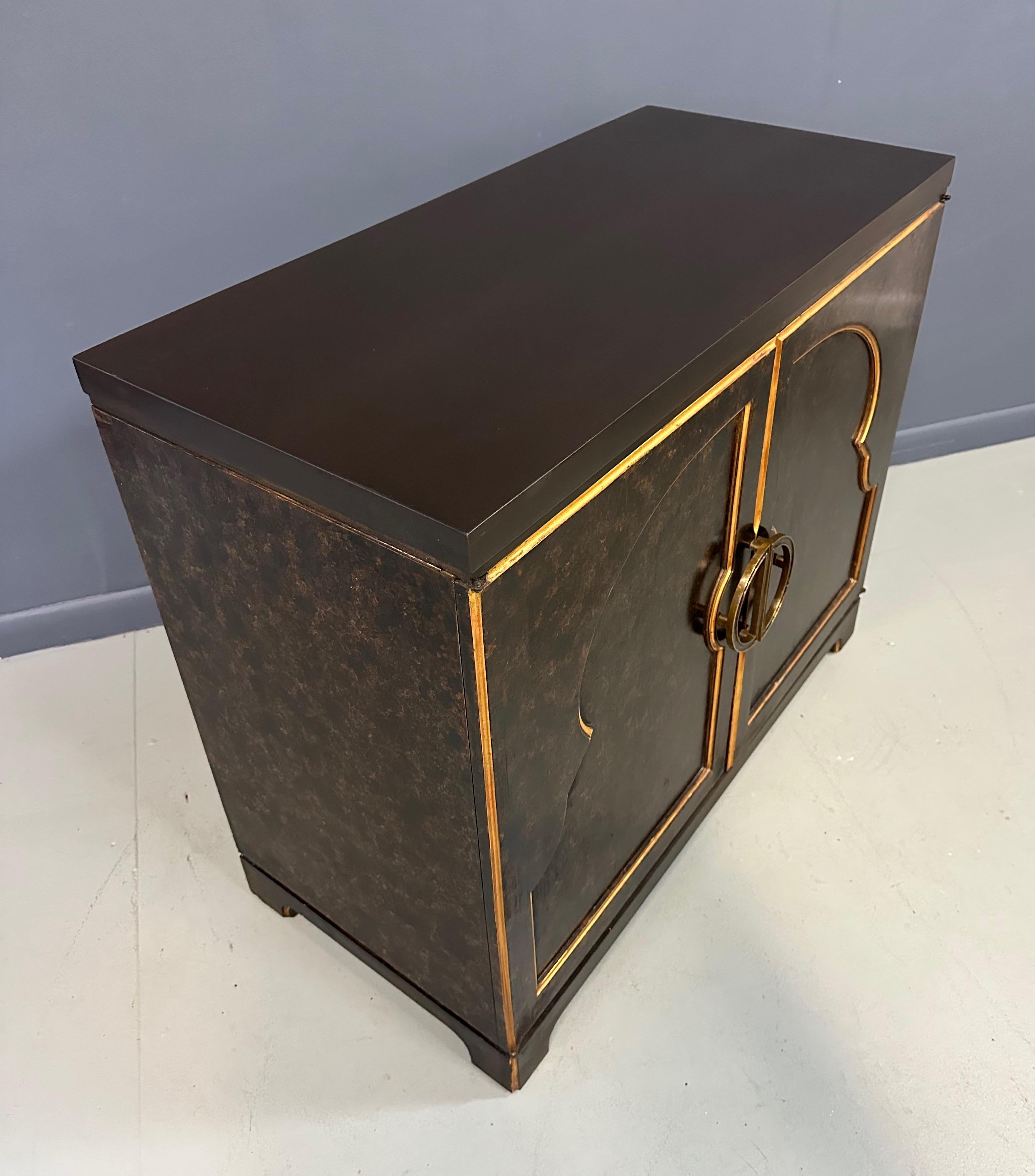 1970s John Widdicomb Commode in A Faux Tortoise Shell Finish Mid Century For Sale 2