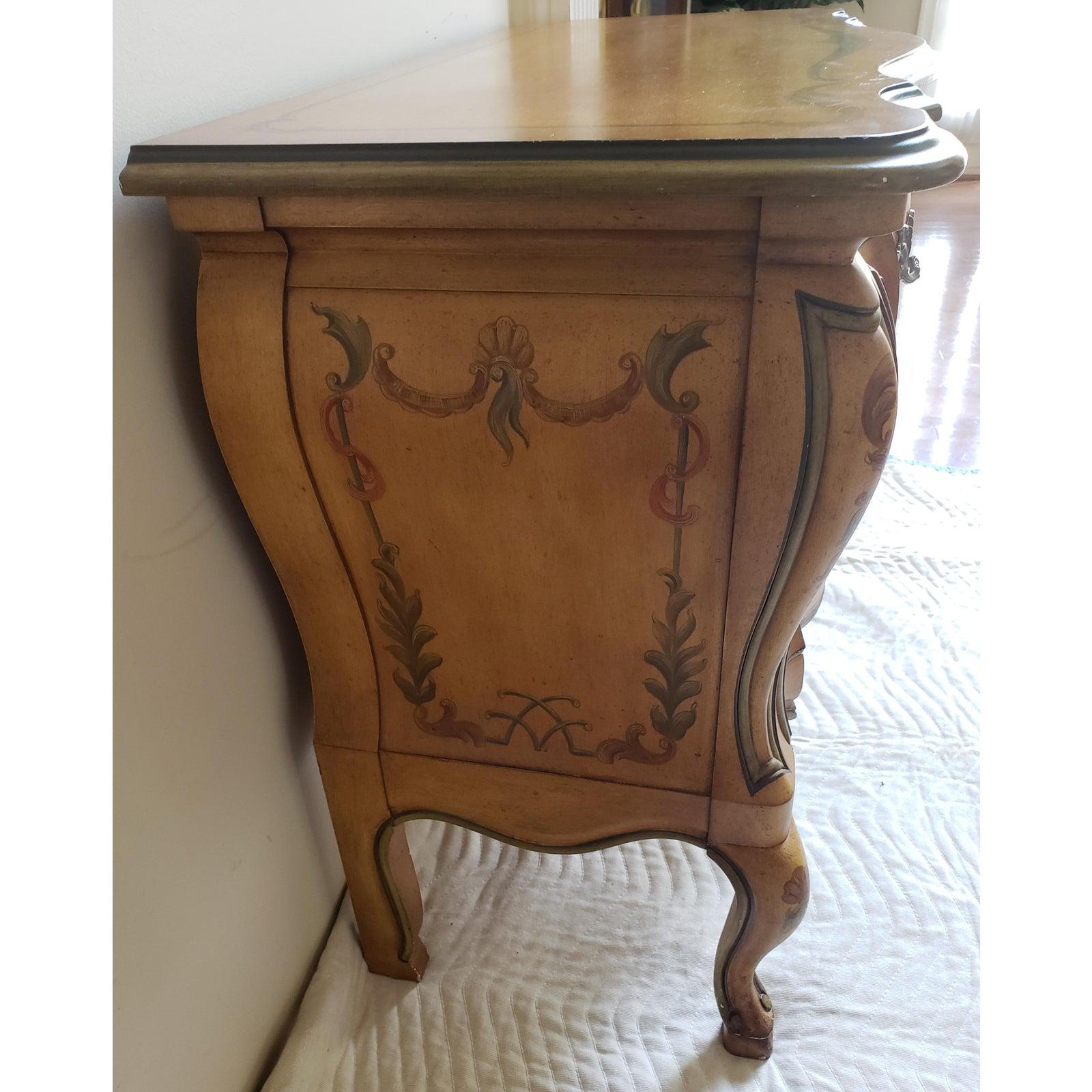 1950s John Widdicomb Louis XV Style Bombay Hand Painted Commode For Sale 1