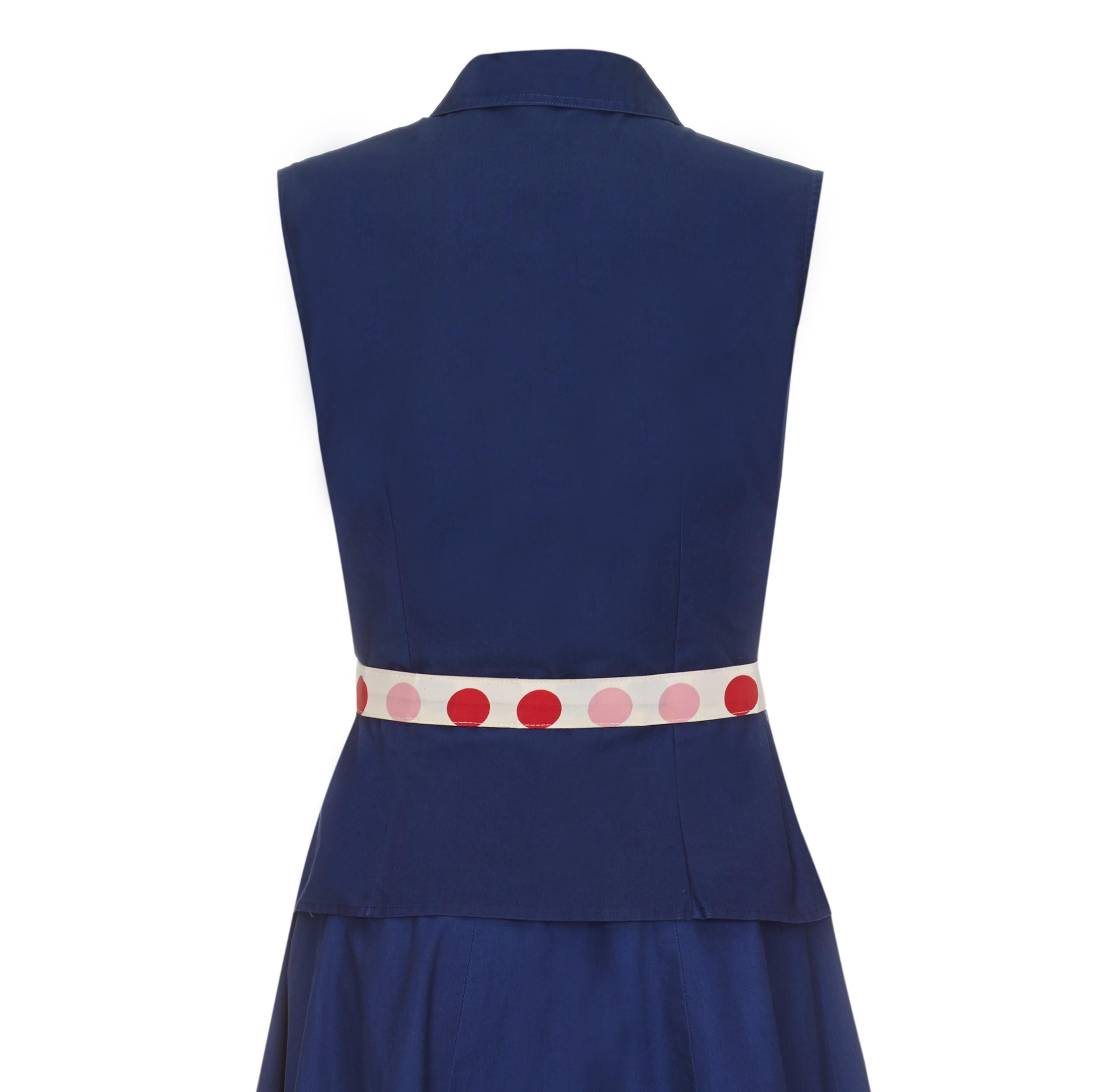 1950s Jonathan Logan Navy Coloured Button Skirt Set In Good Condition For Sale In London, GB
