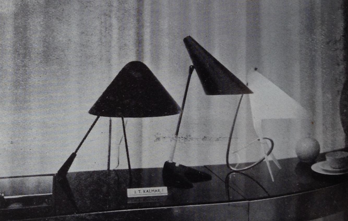 1950s J.T. Kalmar Black Table Lamp 5