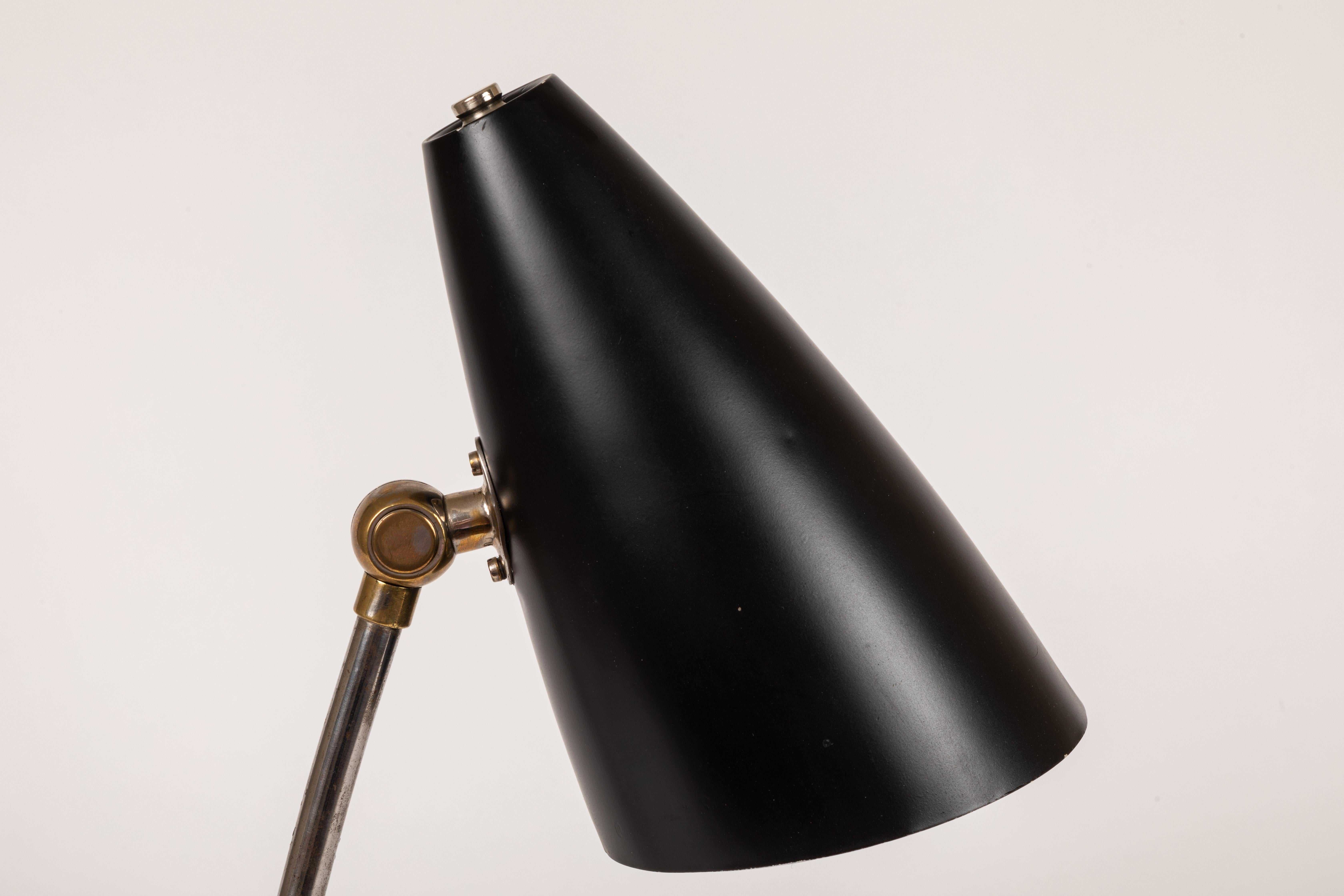 1950s J.T. Kalmar Black Table Lamp 1