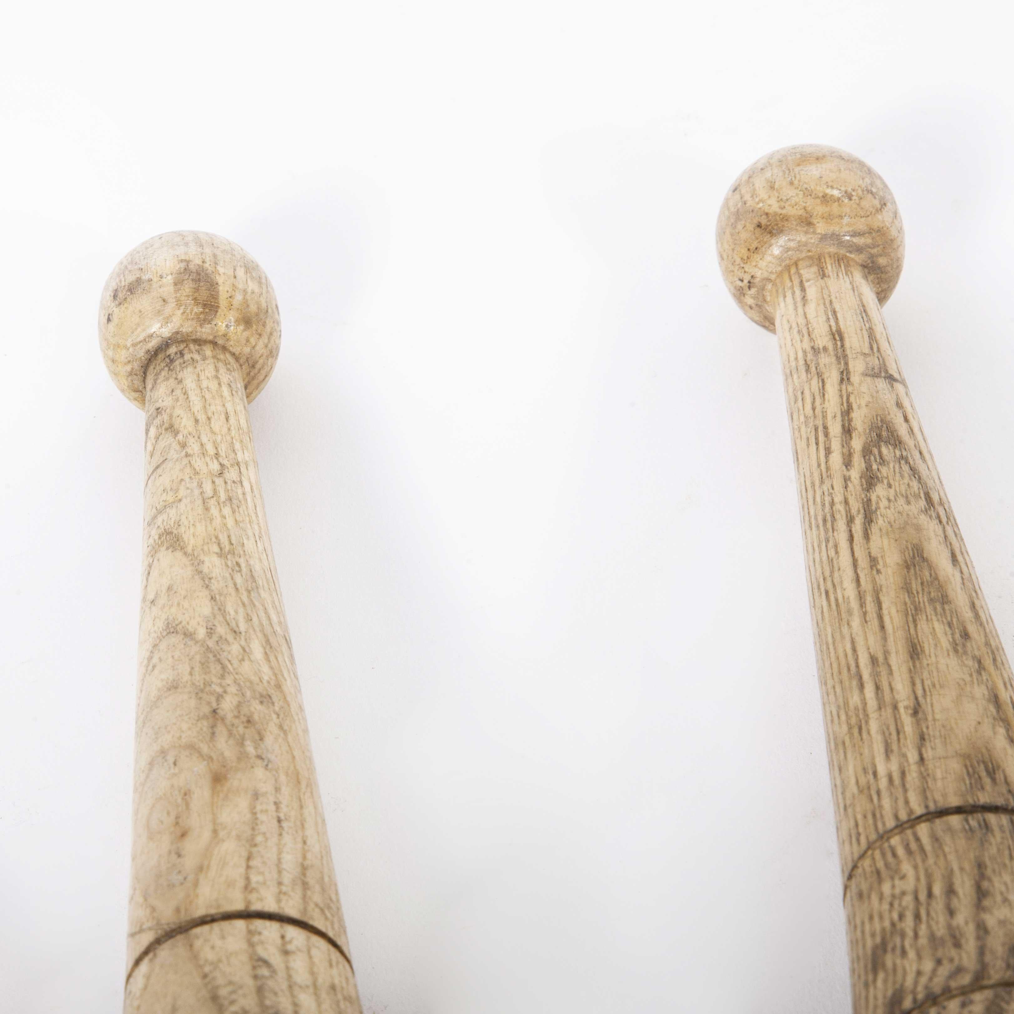 Wood 1950s Juggling Batons, Set of Three 'Set 1' For Sale