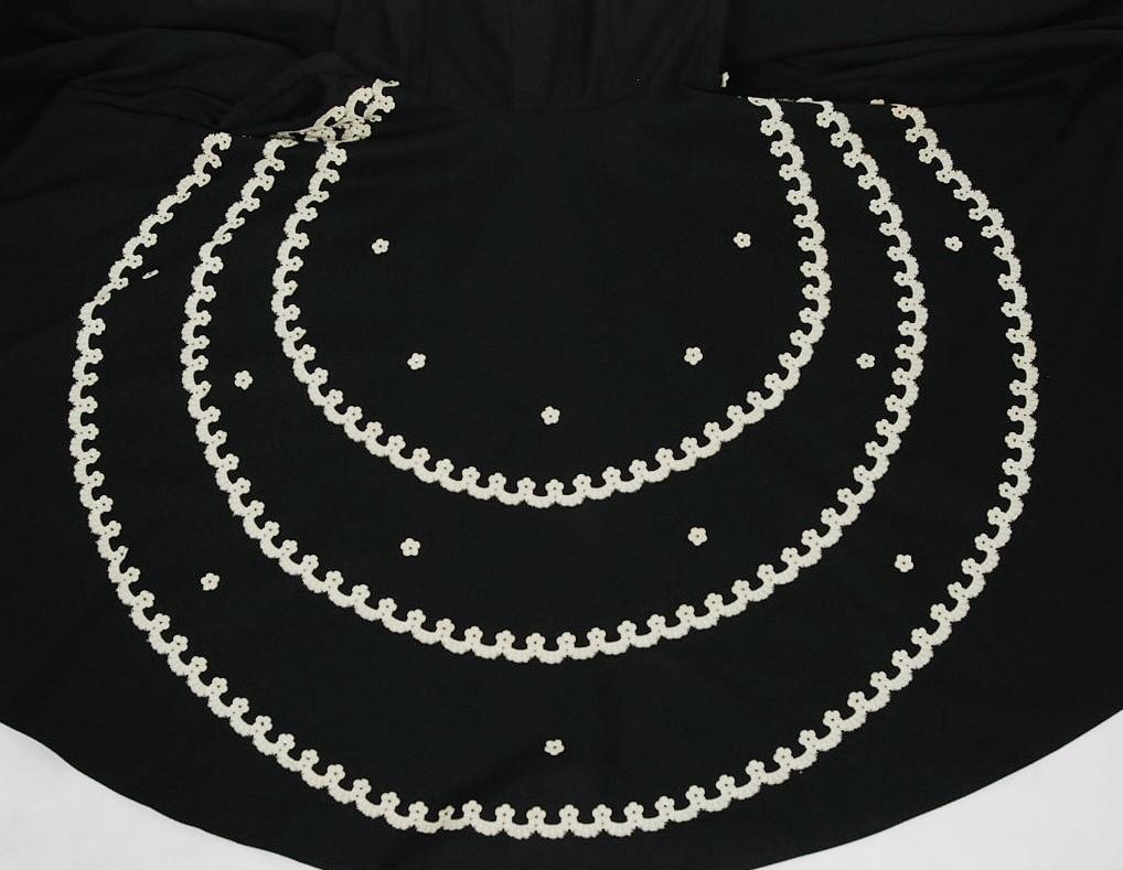 1950's Juli Lynne Charlot Black Cotton & Lace Strapless Full Dress with Bolero 3