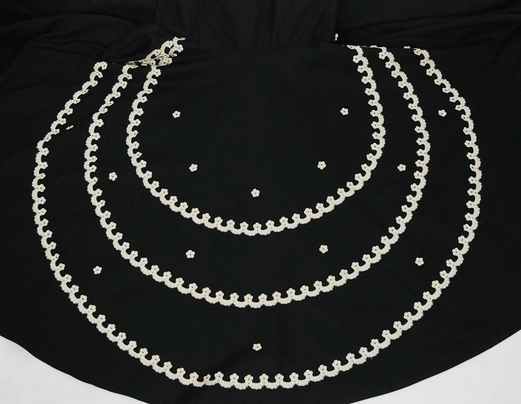 1950's Juli Lynne Charlot Black Cotton & Lace Strapless Full Dress with Bolero 2