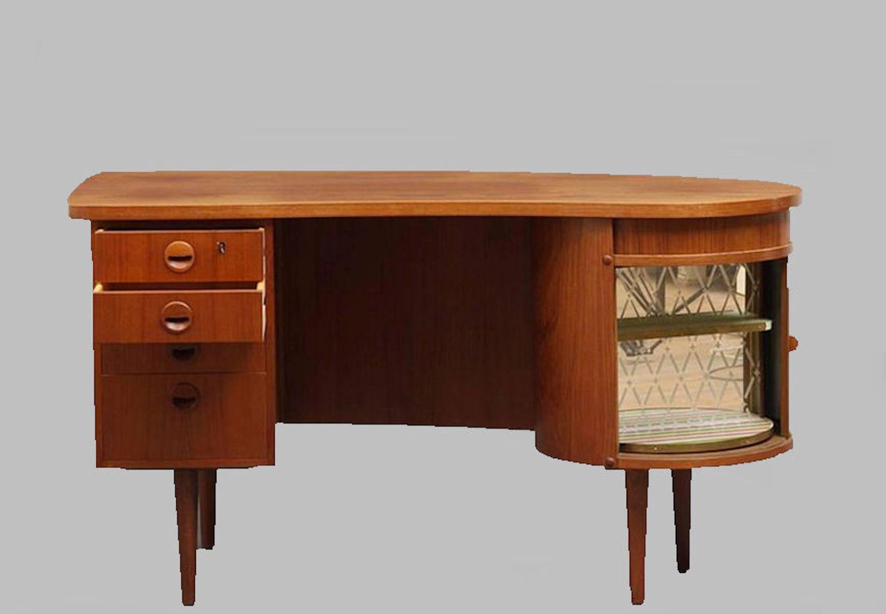 1950s Kai Kristiansen Model 54 Executive Writing Desk In Teak With
