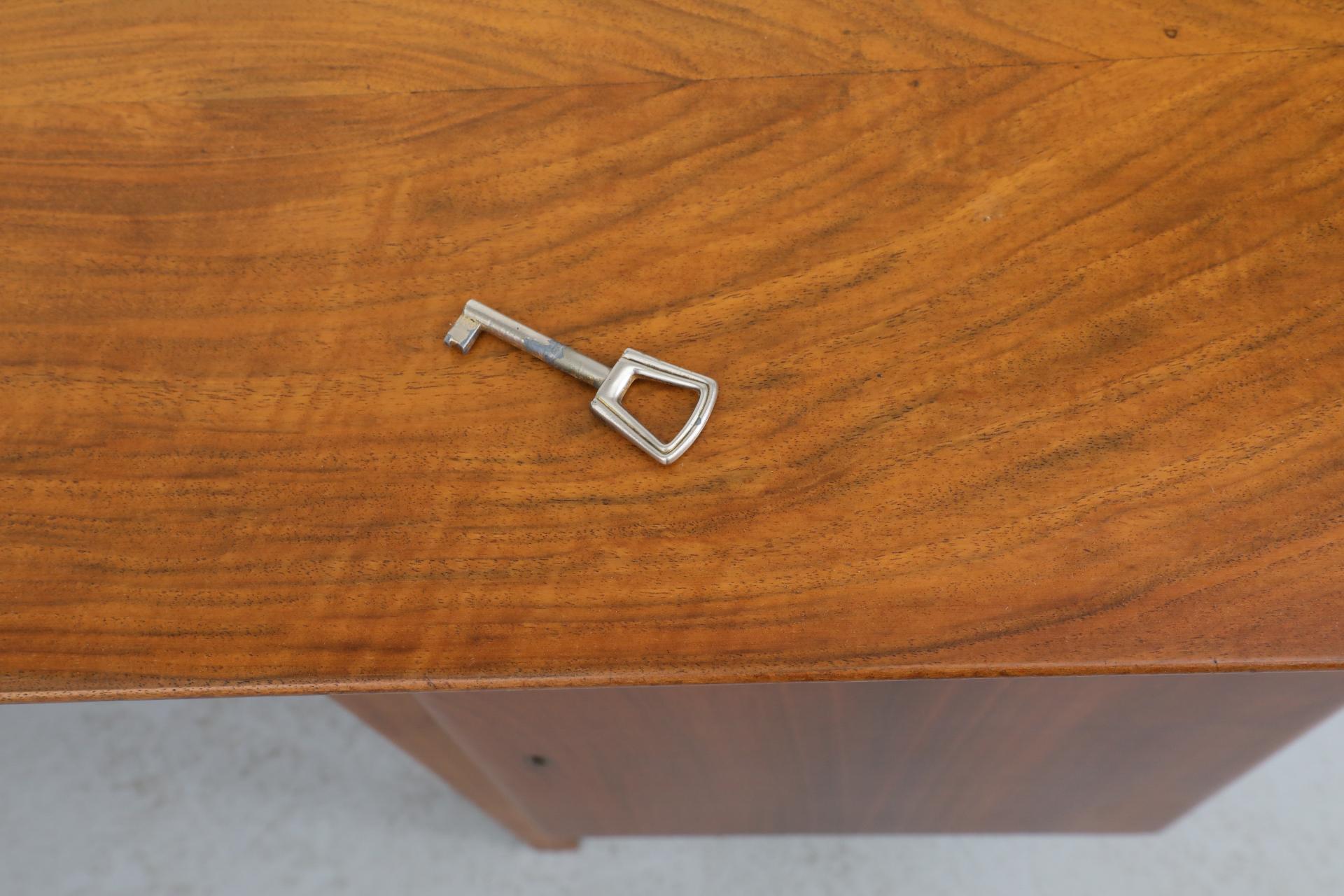 1950's Kai Kristiansen Style Pecan Writing Desk or Vanity with Floating Top 6