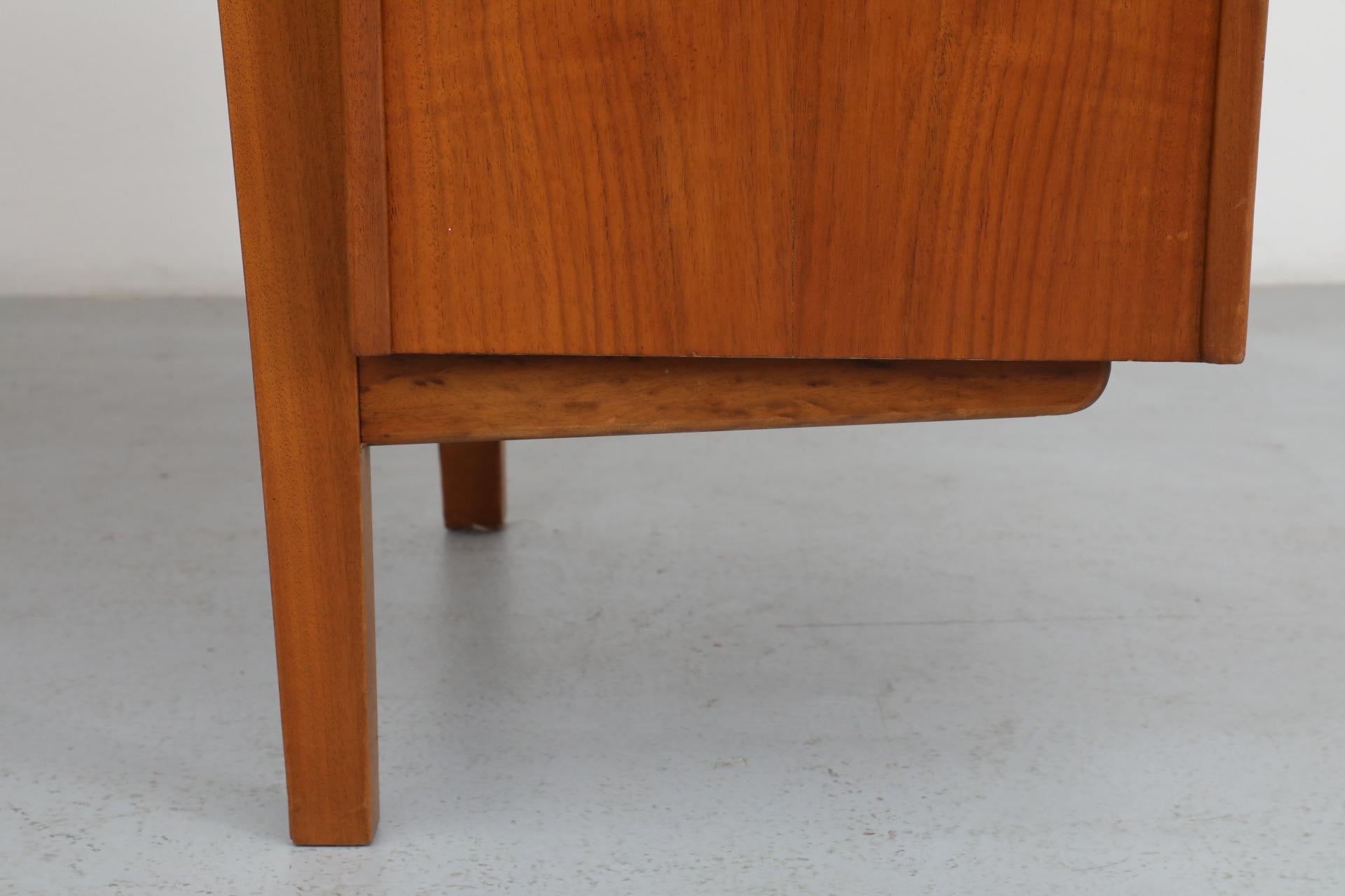 1950's Kai Kristiansen Style Pecan Writing Desk or Vanity with Floating Top 11
