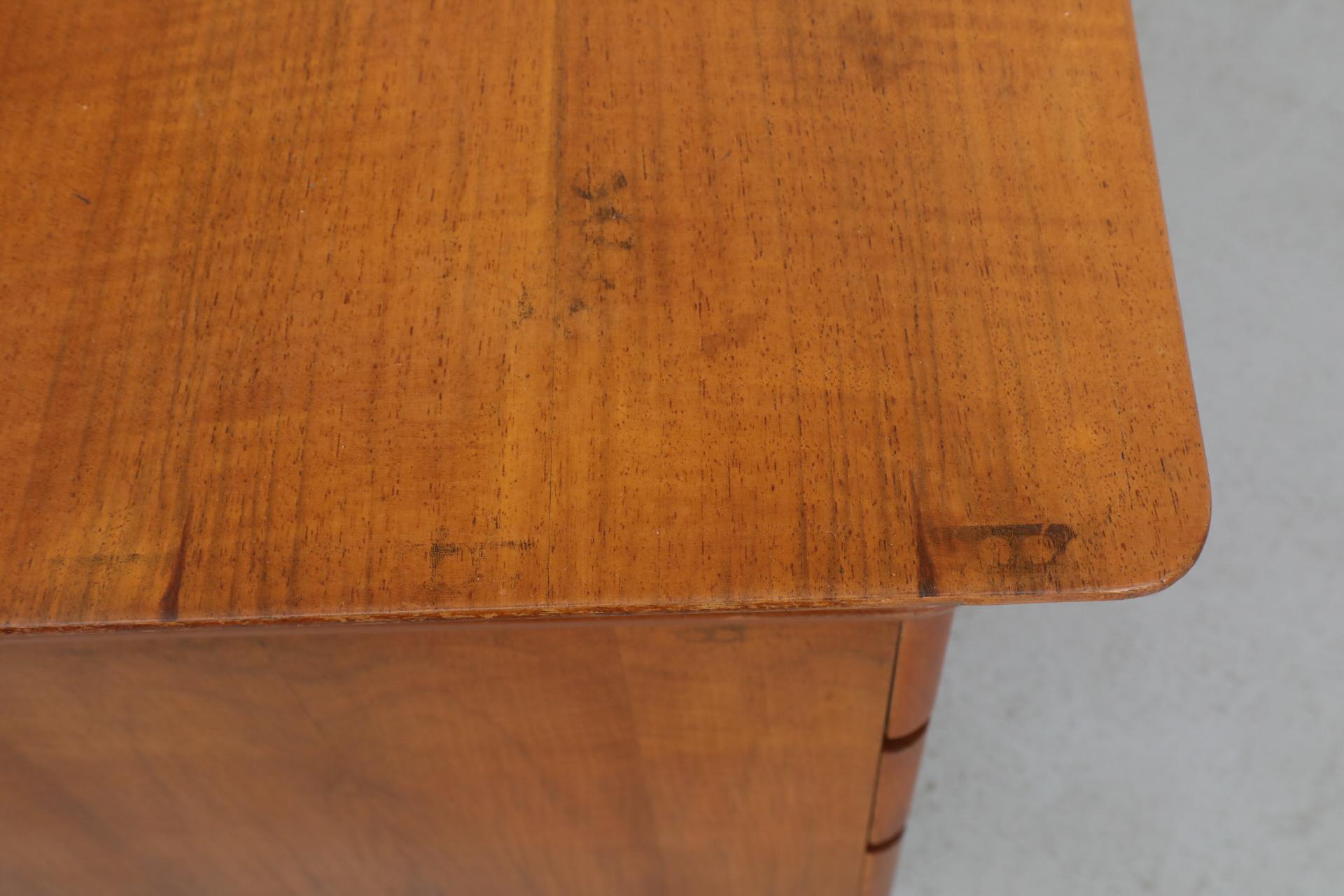 1950's Kai Kristiansen Style Pecan Writing Desk or Vanity with Floating Top 13