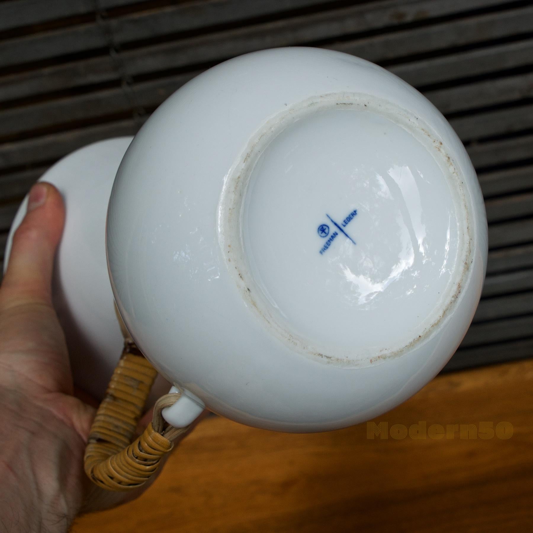 Mid-20th Century 1950s Kenji Fujita for Tackett Associates Cane Handled Teapot Water Pitcher Vase For Sale