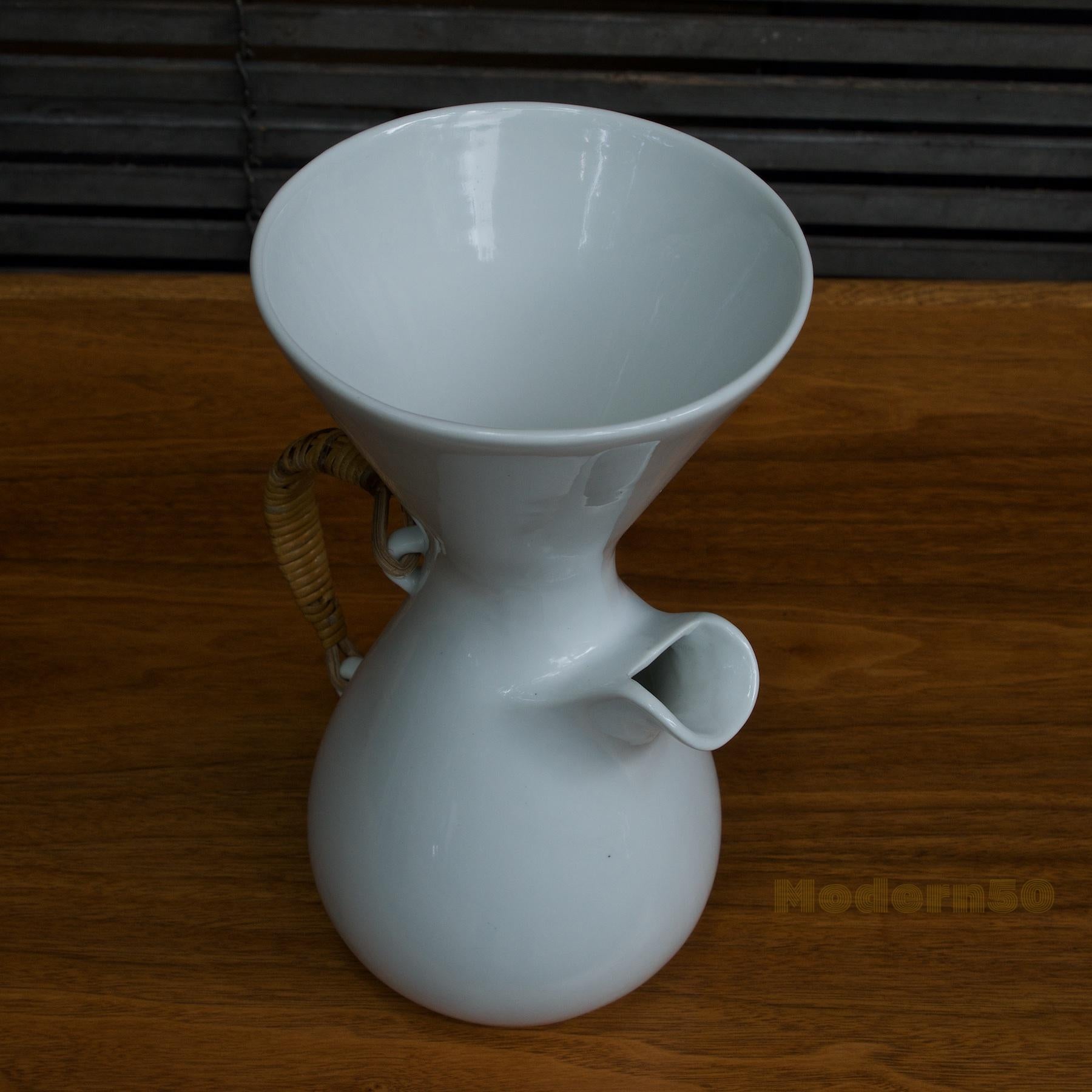 Fait main Kenji Fujita pour Tackett Associates - Vase à thé avec poignée en forme de canne et pichet d'eau, années 1950 en vente