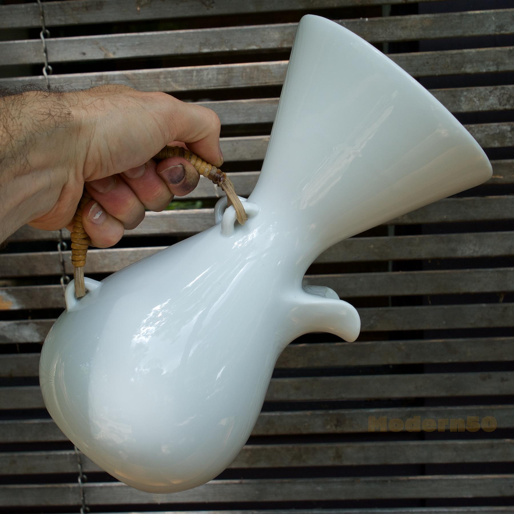 Mid-Century Modern 1950s Kenji Fujita for Tackett Associates Cane Handled Teapot Water Pitcher Vase For Sale