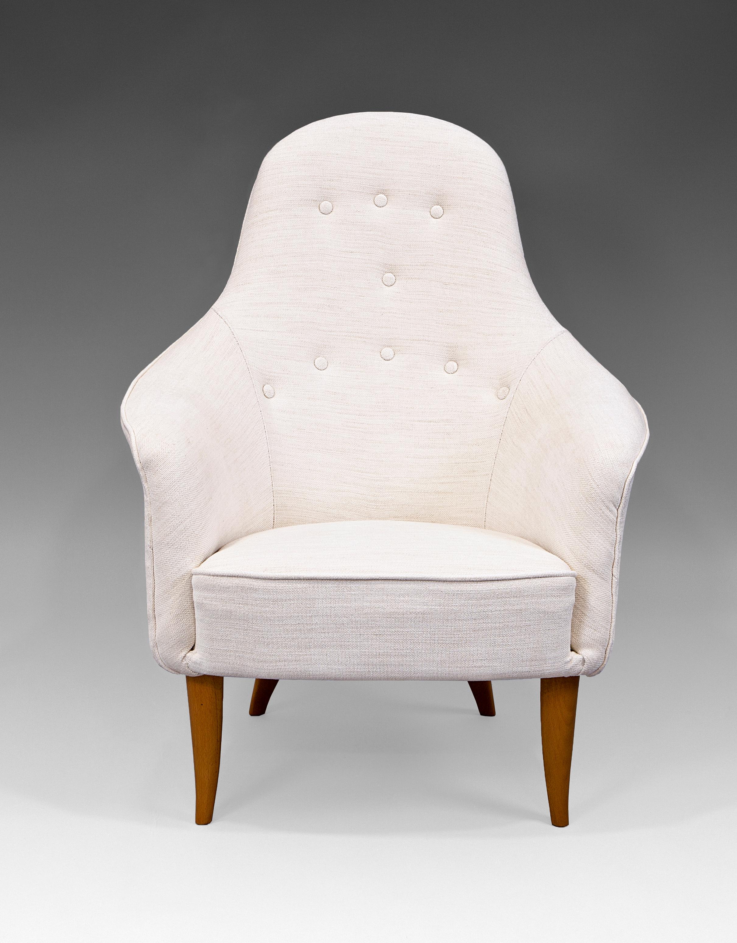 Mid-Century Modern 1950's Kerstin Hörlin-Holmquist ''Stora Adam'' Armchair for Nordiska Kompaniet For Sale