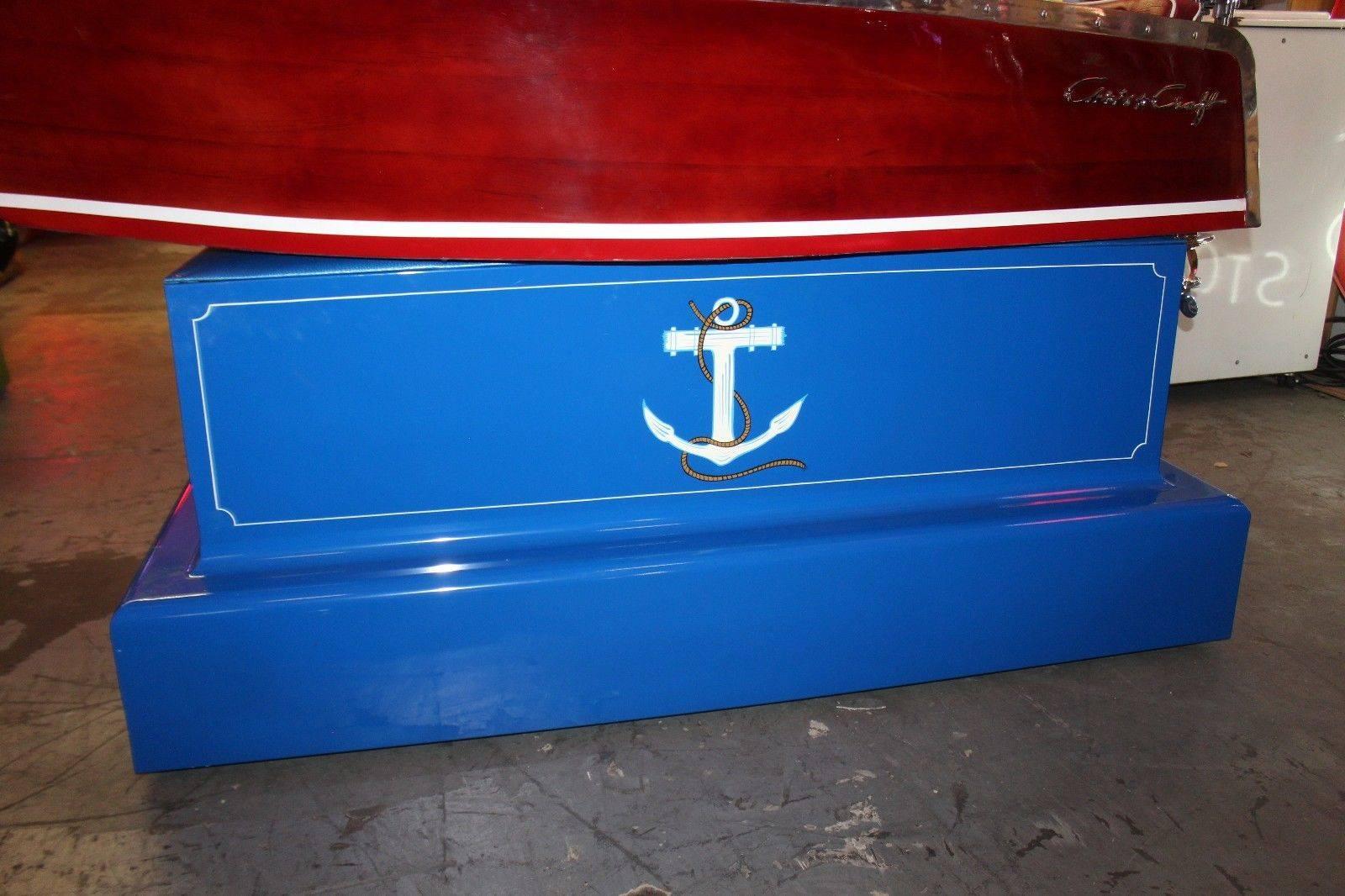 1950s Kiddie Boat Ride with Custom Chris Craft Logo Carnival Ride In Good Condition For Sale In Orange, CA