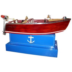 Vintage 1950s Kiddie Boat Ride with Custom Chris Craft Logo Carnival Ride