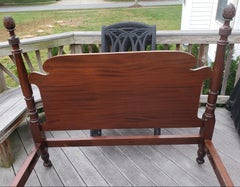 1950s Kindel Furniture Vintage Mahogany Antique Full Size Poster Bed