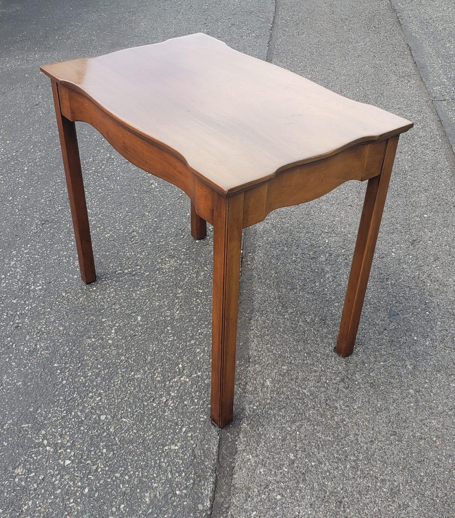 Stained 1950s Kittinger Buffalo Mahogany Rectangular Side Table For Sale