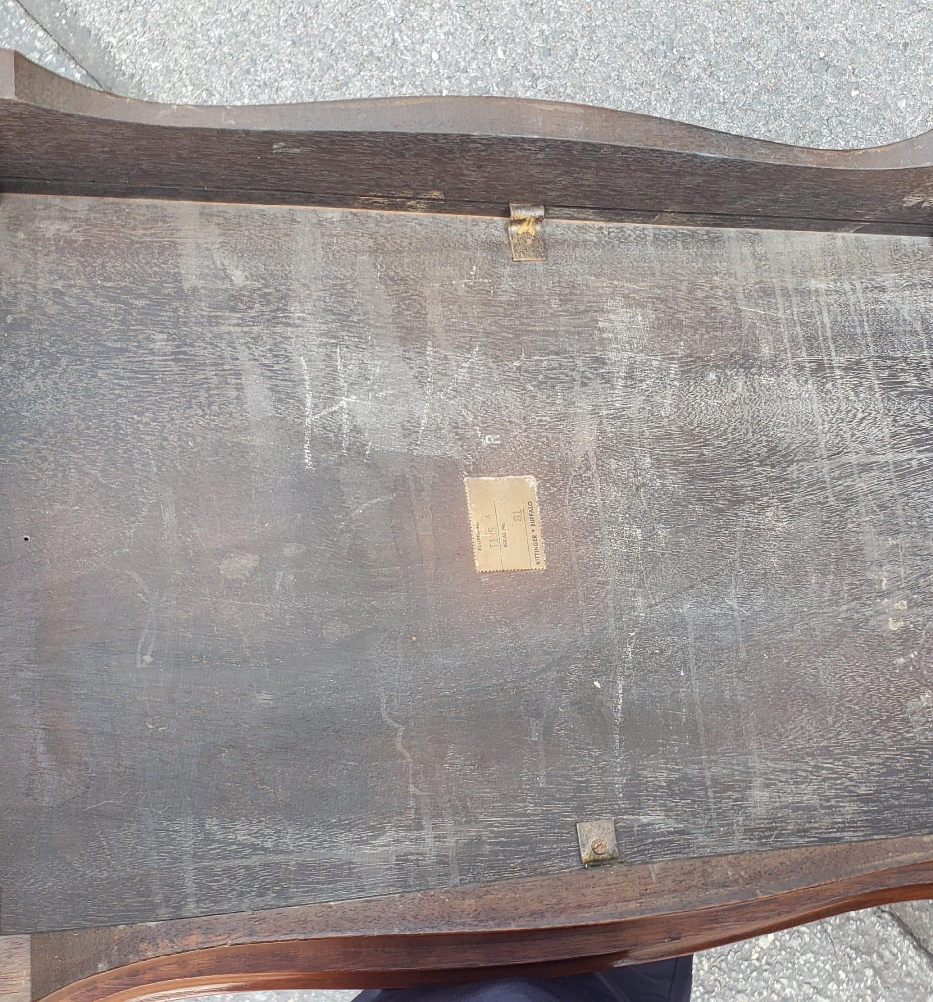 1950s Kittinger Buffalo Mahogany Rectangular Side Table In Good Condition For Sale In Germantown, MD