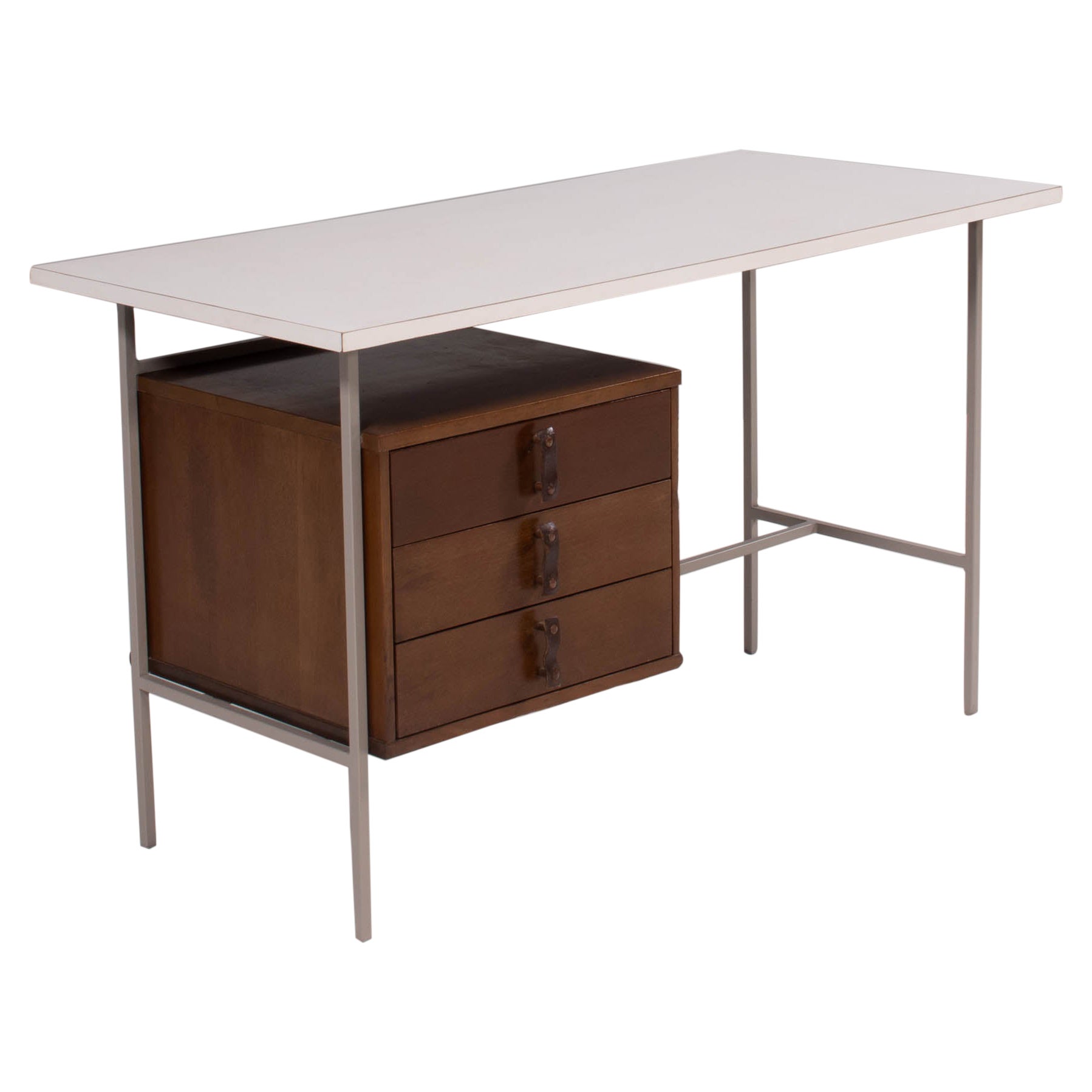 1950s Knoll 
Drake Formica and Walnut Desk