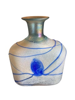 1950's Kosta Boda Bertil Vallien Blue Galaxy Art Glass Vase Decanter