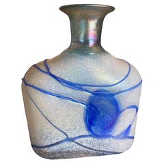 1950's Kosta Boda Bertil Vallien Blue Galaxy Art Glass Vase Decanter