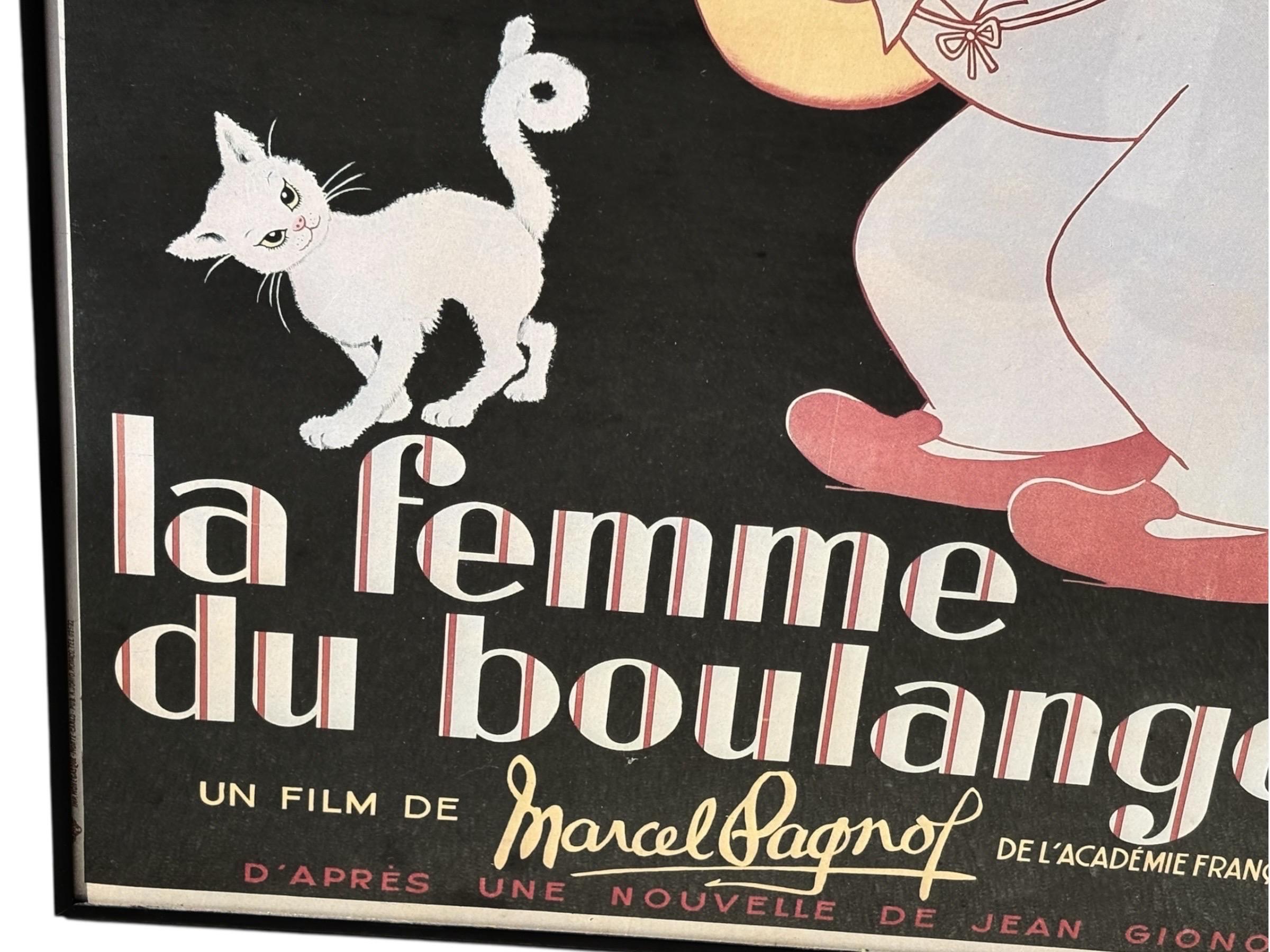 Cartel de la película francesa de 1950 La Femme Du Boulanger (1938) en Bueno estado para la venta en Sarasota, FL