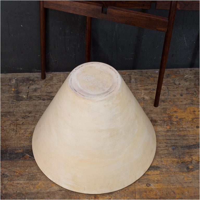 Ceramic 1950s La Gardo Tackett Architectural Pottery Bisque Cone Planter in Walnut Stand For Sale