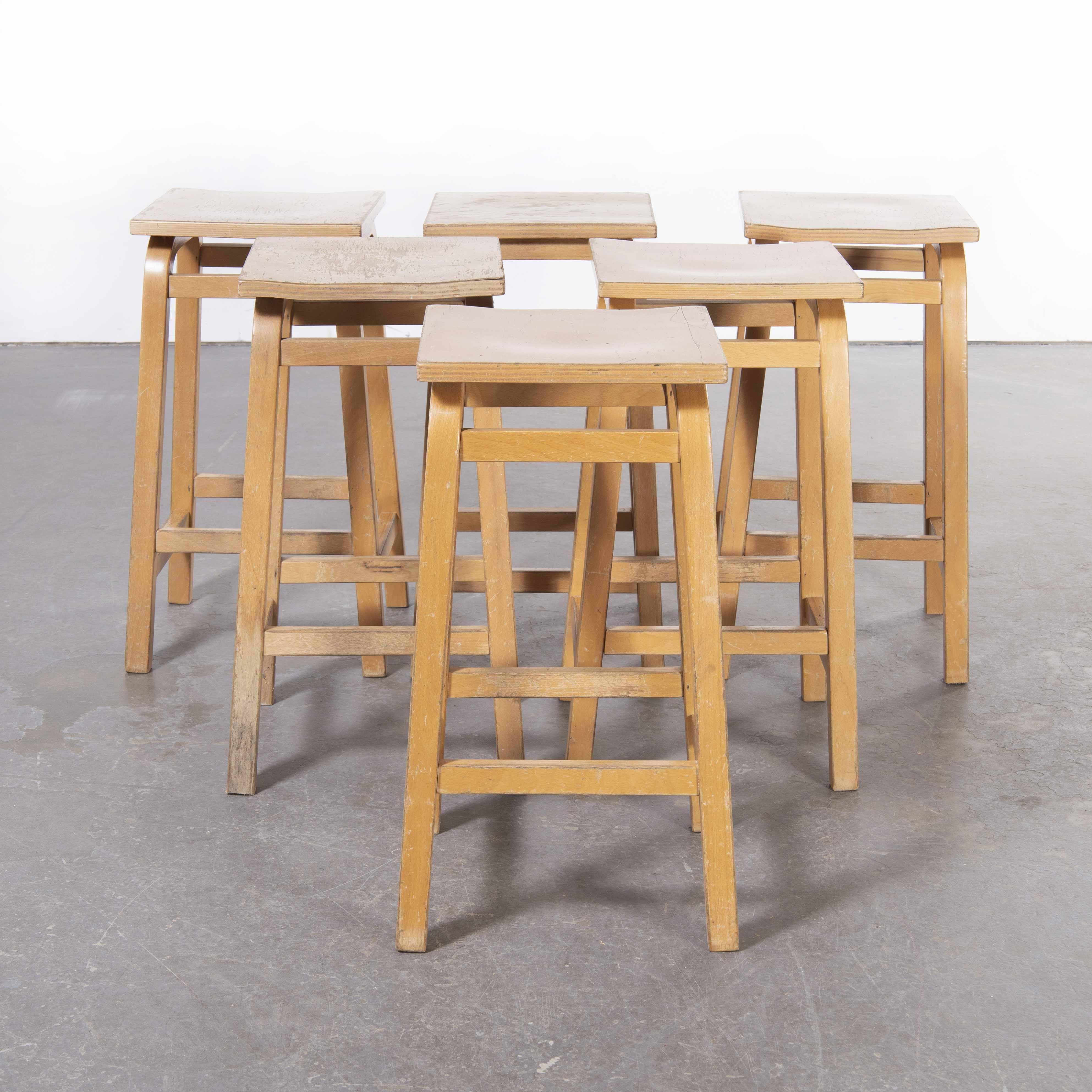 1950's Laboratory Stools by Lamstak, Set of Six For Sale 1