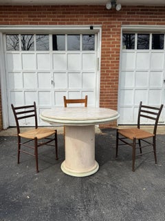 1950s Ladder Back Rush Seat Chairs in Style of Chiavari Spinetto