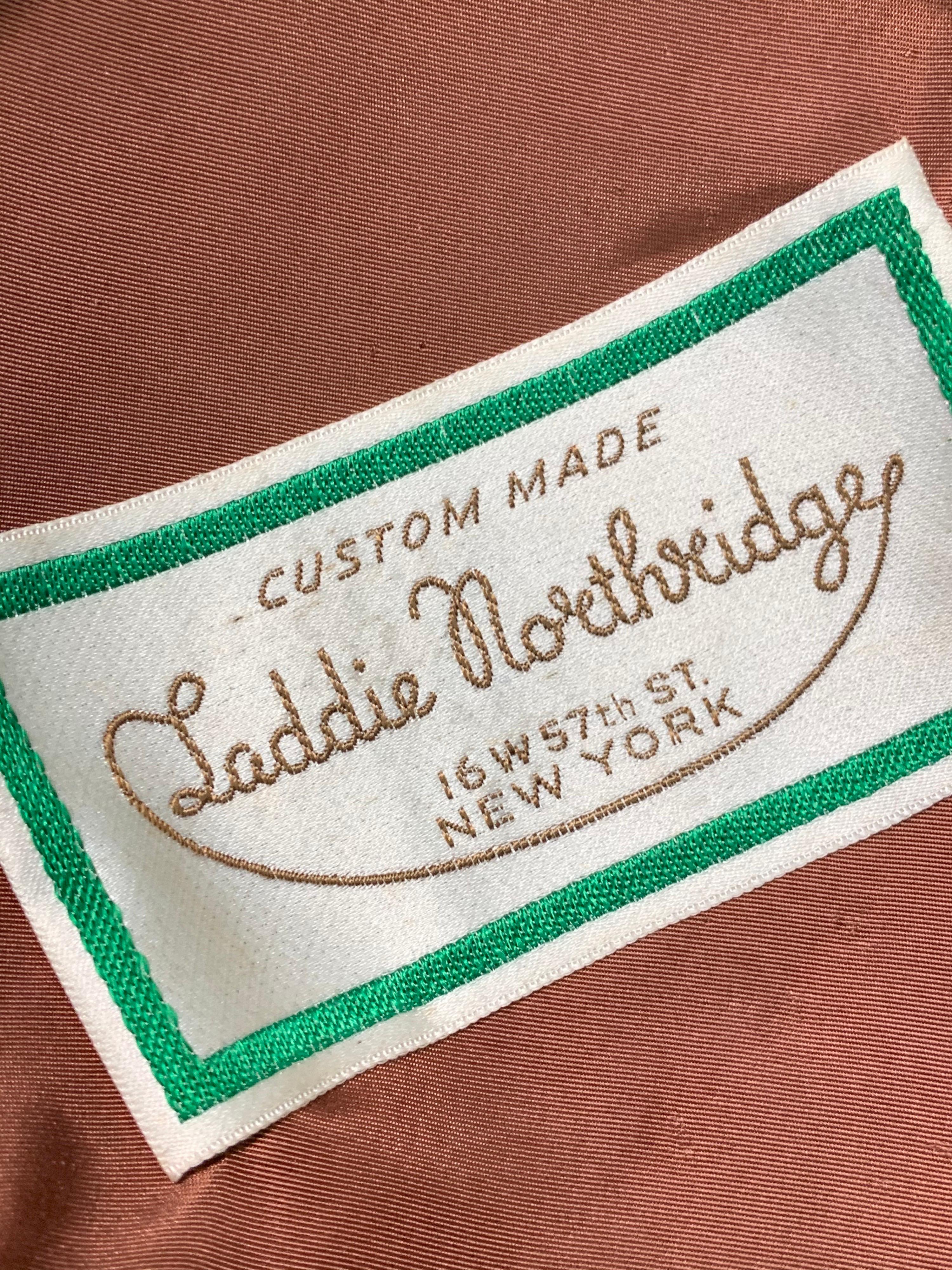 1950s Laddie Northridge Custom Black Velvet & Felt Horseshoe Design Hat w Veil 8