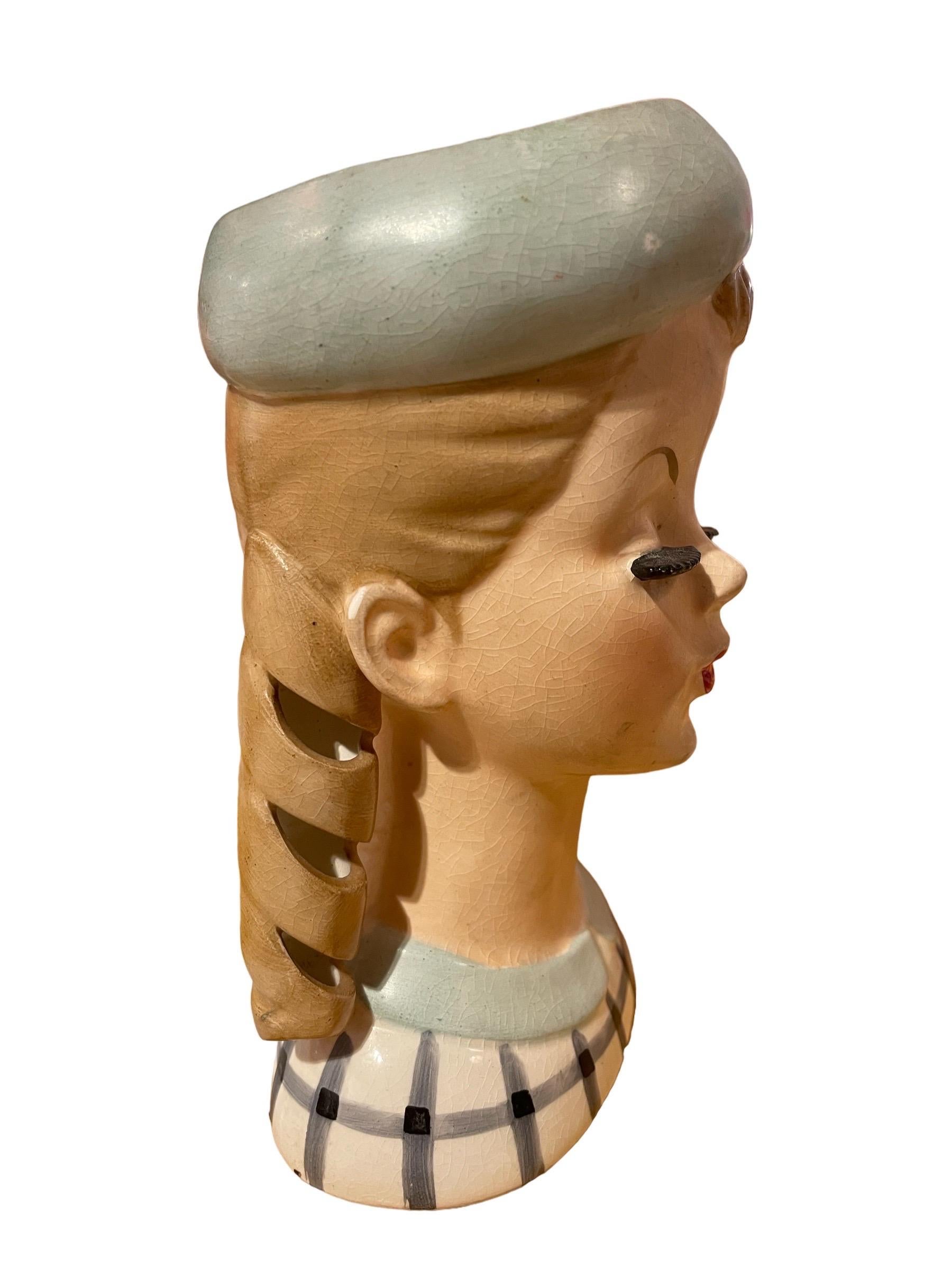 lady head vase vintage