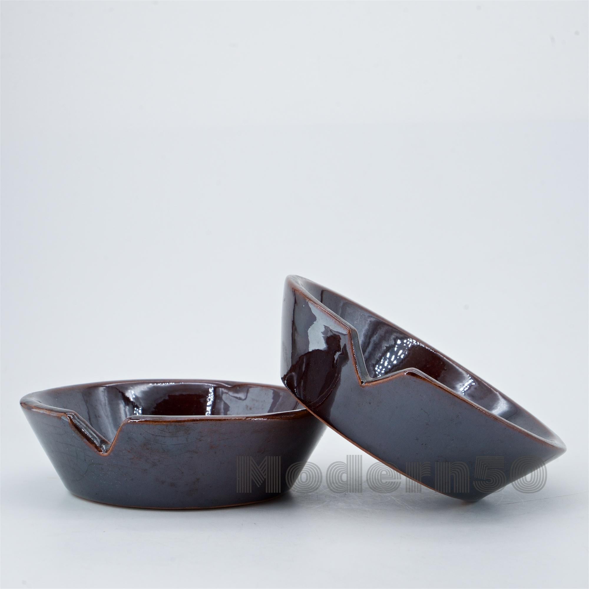 Mid-Century Modern 1950s LaGardo Tackett California Modernist Design Terracotta Ashtrays Bowl Dish