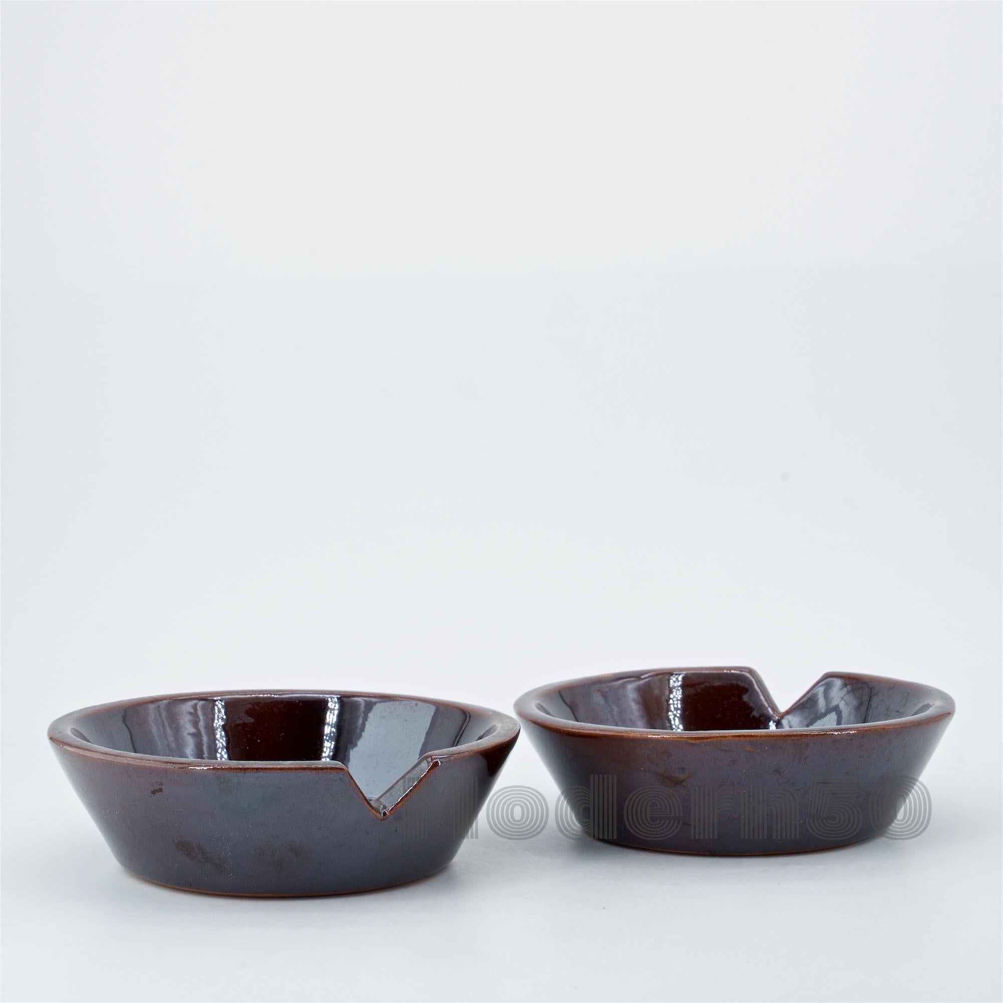 Japanese 1950s LaGardo Tackett California Modernist Design Terracotta Ashtrays Bowl Dish
