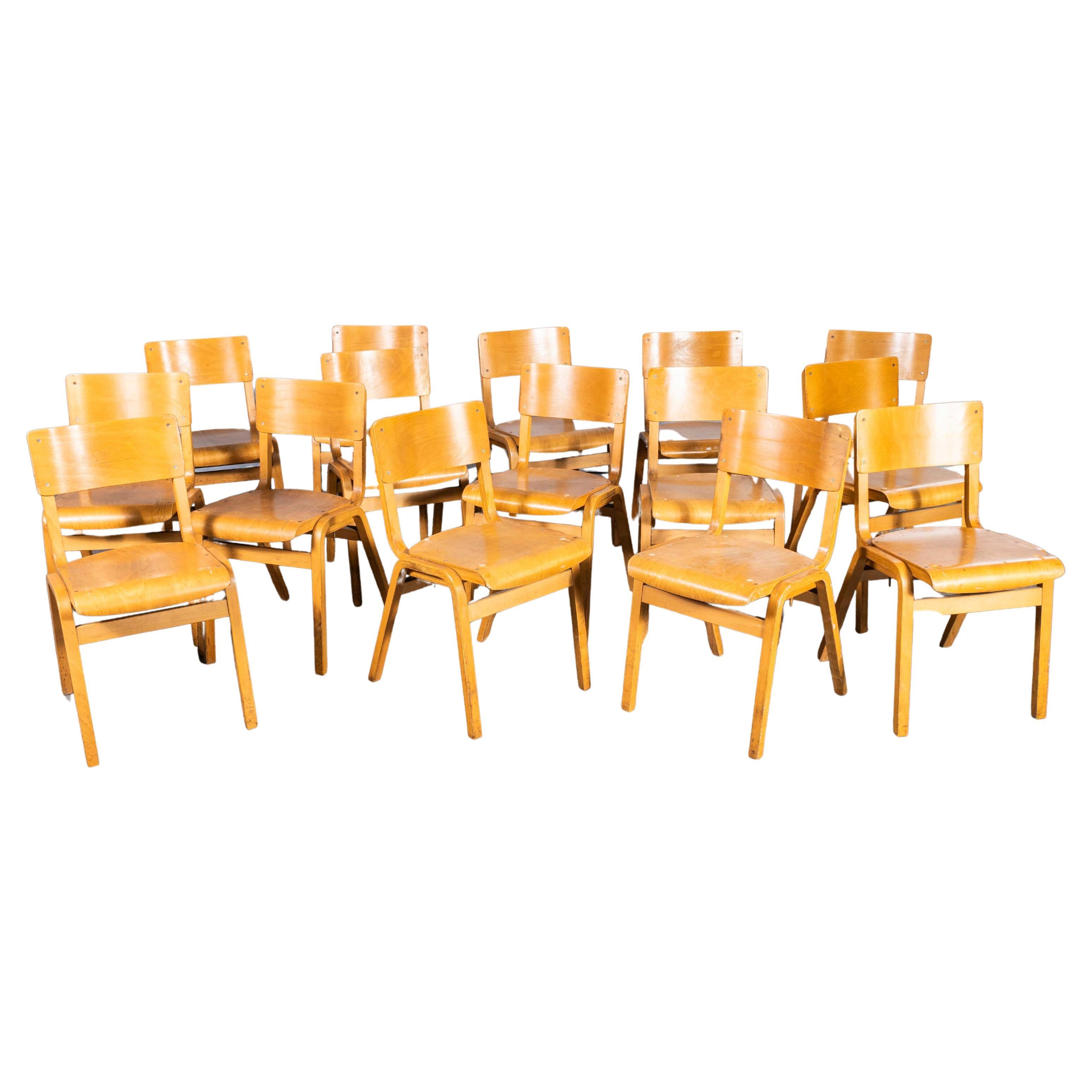 1950's Lamstak Beech Stacking Dining Chairs - Large Volume Available