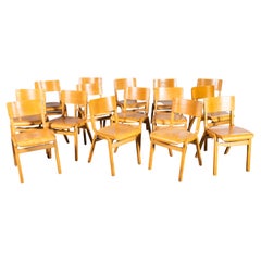 Retro 1950's Lamstak Beech Stacking Dining Chairs - Large Volume Available