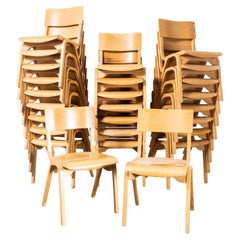 1950s Lamstak Beech Stacking Dining Chairs, Various Quantities Available