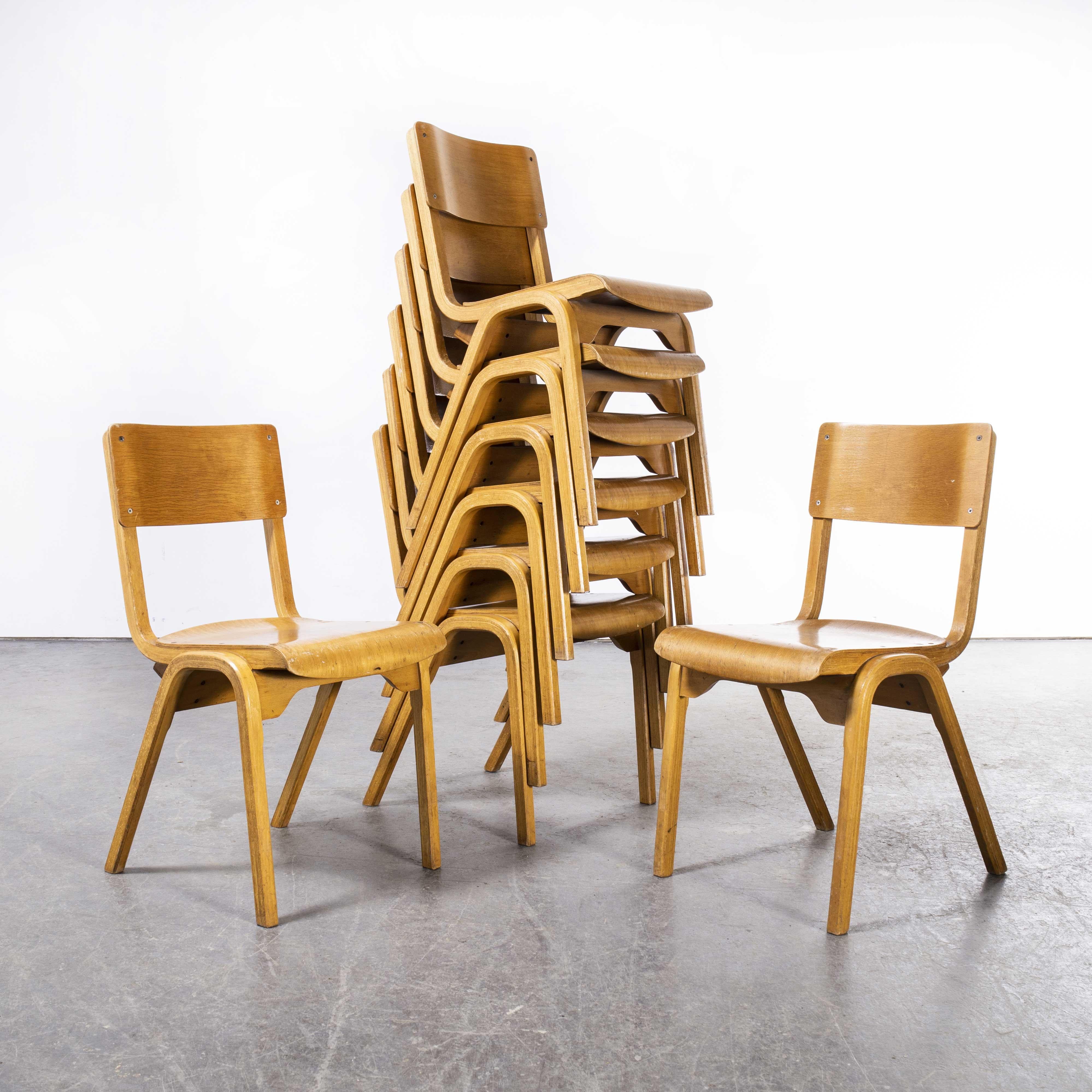 1950’s Lamstak dining chairs by James Leonard for Esa – set of eigh
1950’s Lamstak dining chairs by James Leonard for Esa – set of eigh. This is one of our favourite models of chairs. Designed by James Leonard for the ESA company it was an iconic