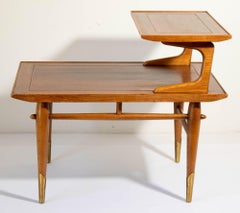 1950s Lane Altavista Copenhagen Mid Century Modern Two Tier Walnut End Table