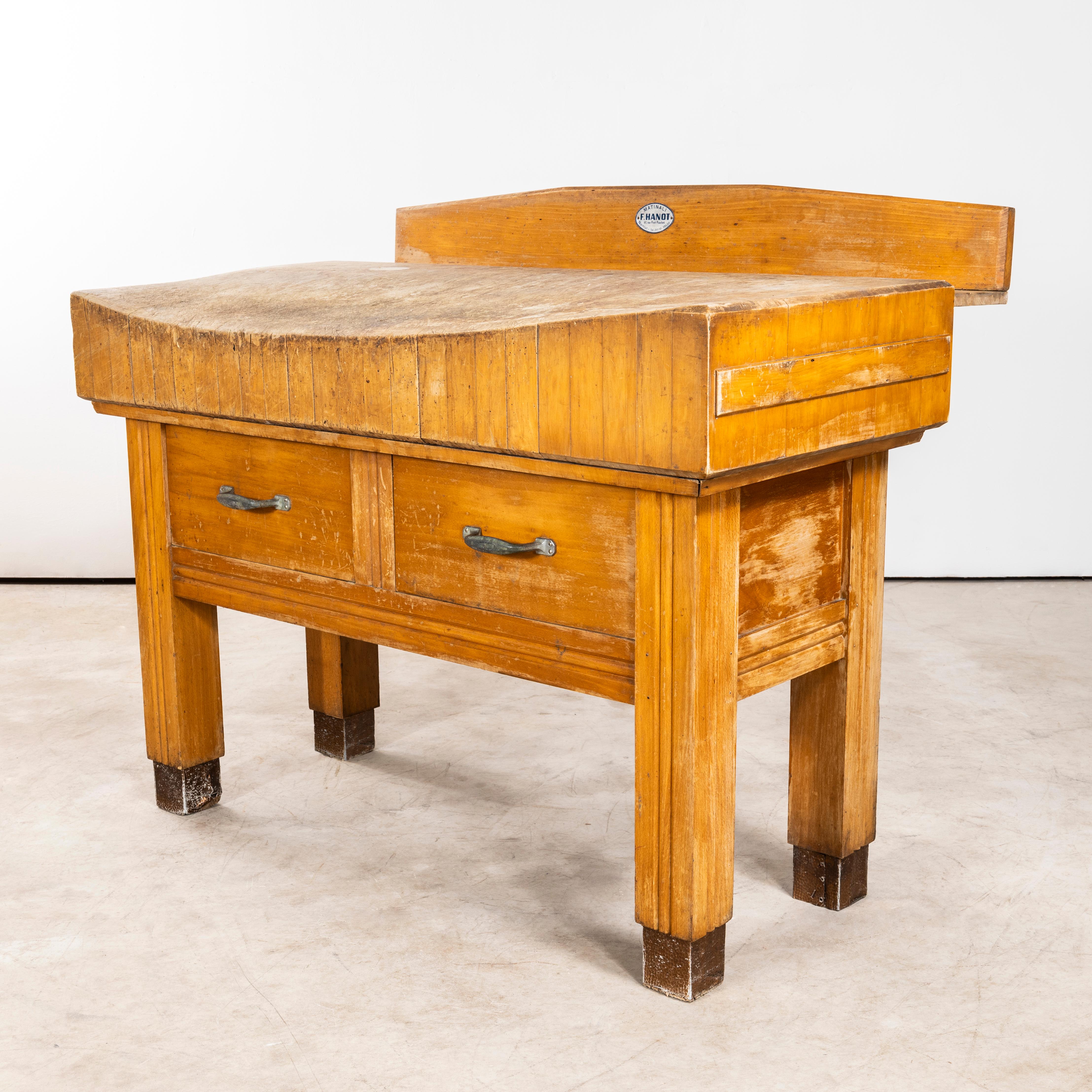 1950's Large Belgian Butchers Workstation - Butchers Block For Sale 4