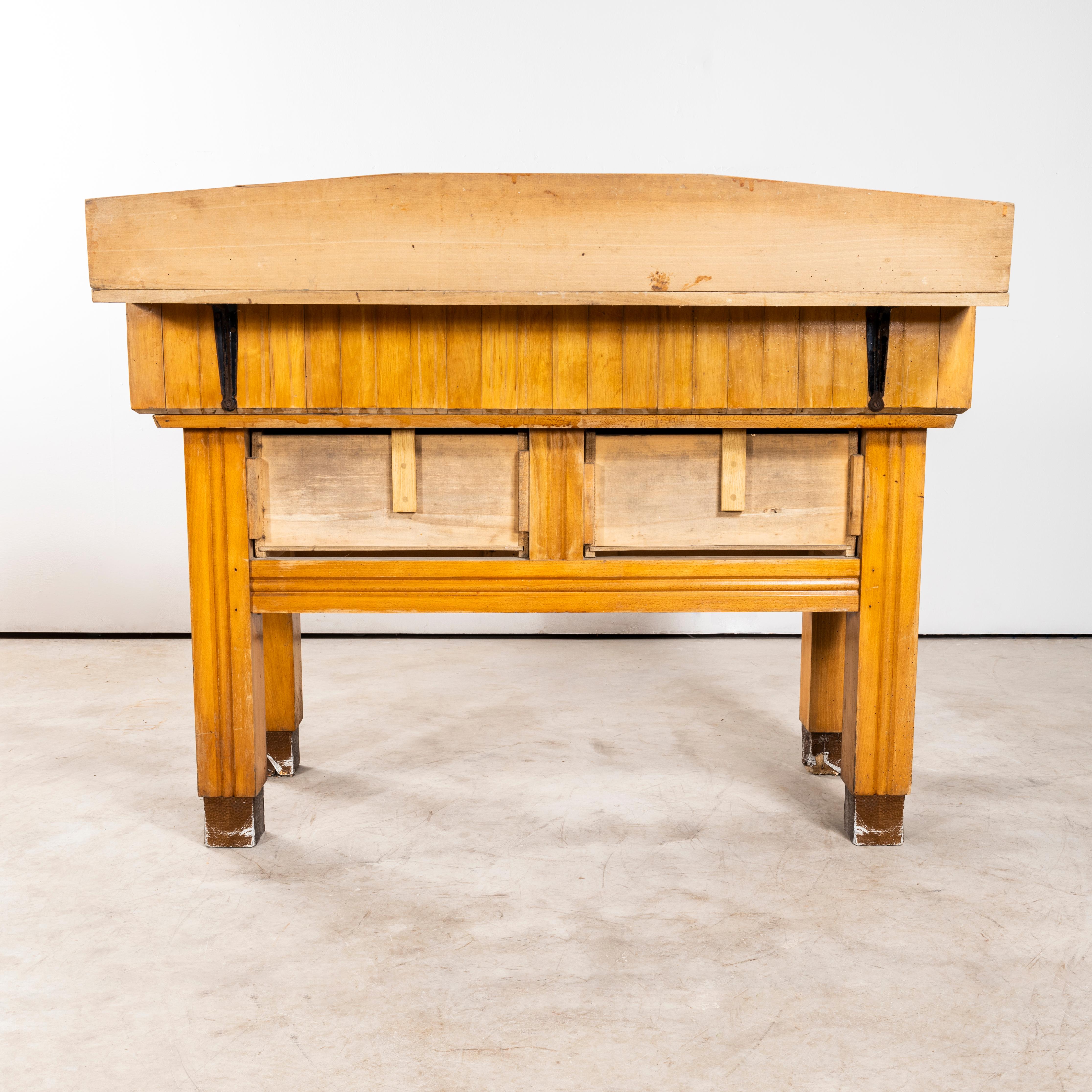 1950's Large Belgian Butchers Workstation - Butchers Block For Sale 6