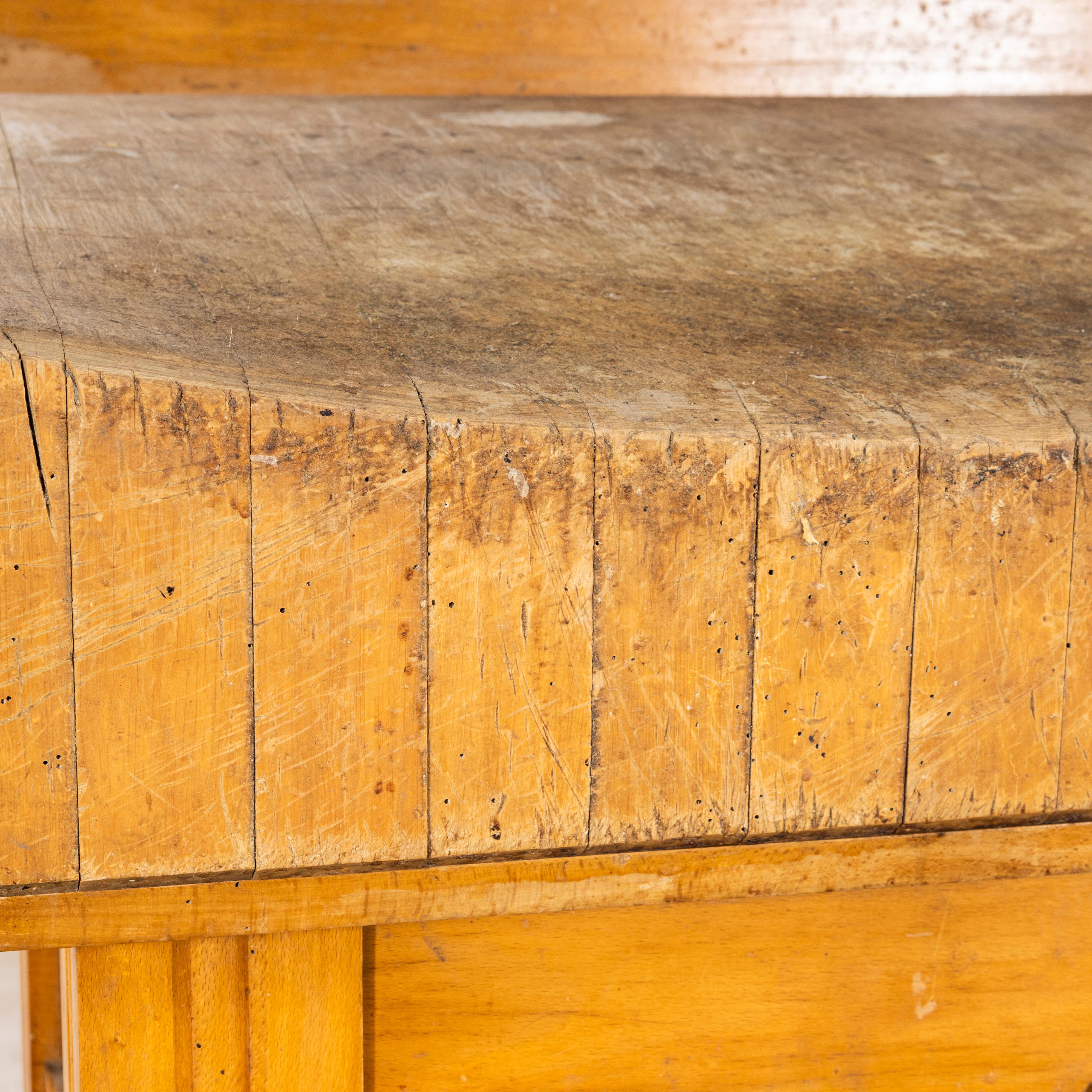 1950's Large Belgian Butchers Workstation - Butchers Block In Good Condition For Sale In Hook, Hampshire