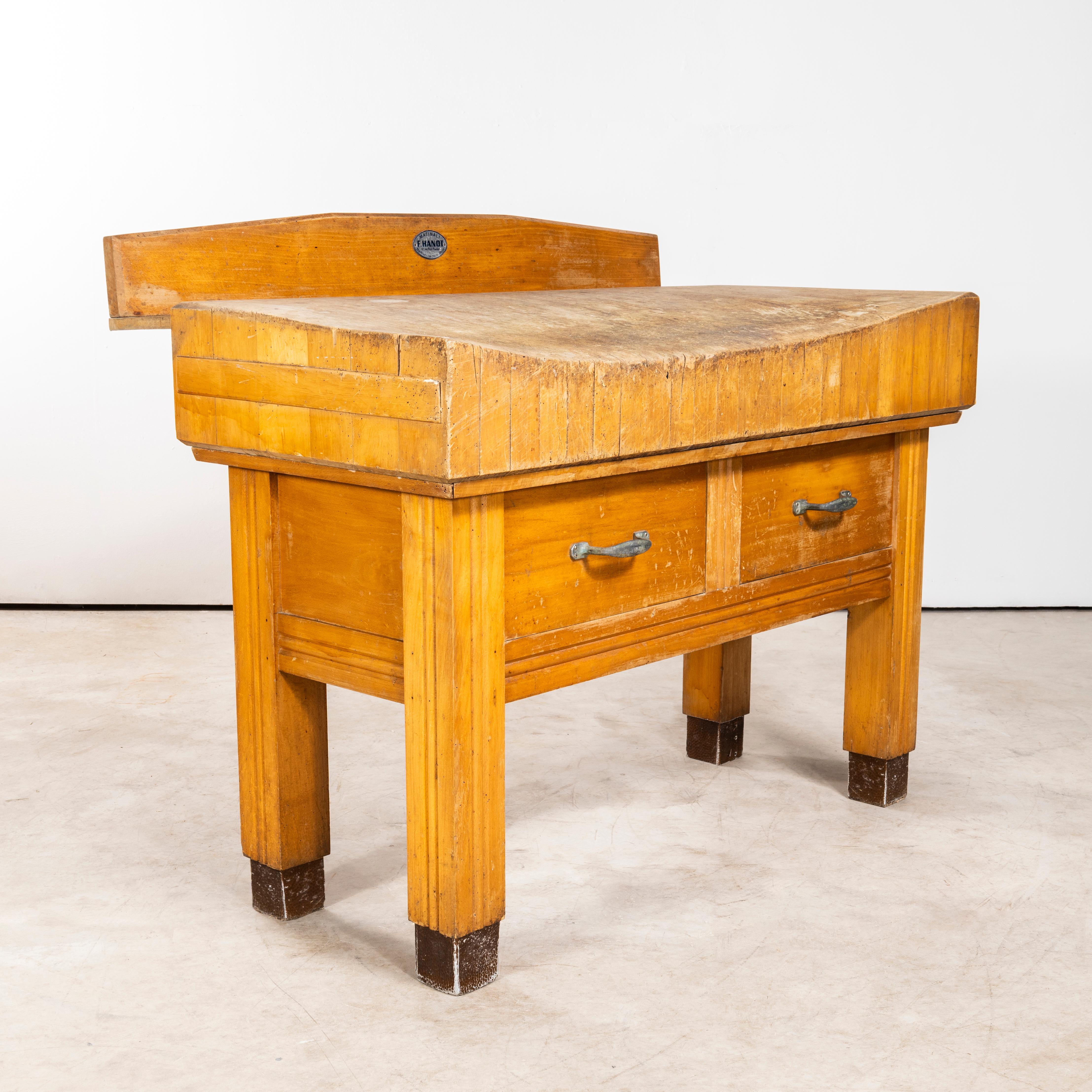 1950's Large Belgian Butchers Workstation - Butchers Block For Sale 3