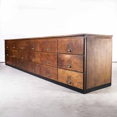 1950's Large Belgian Tailors Shop Counter, Eighteen Drawers