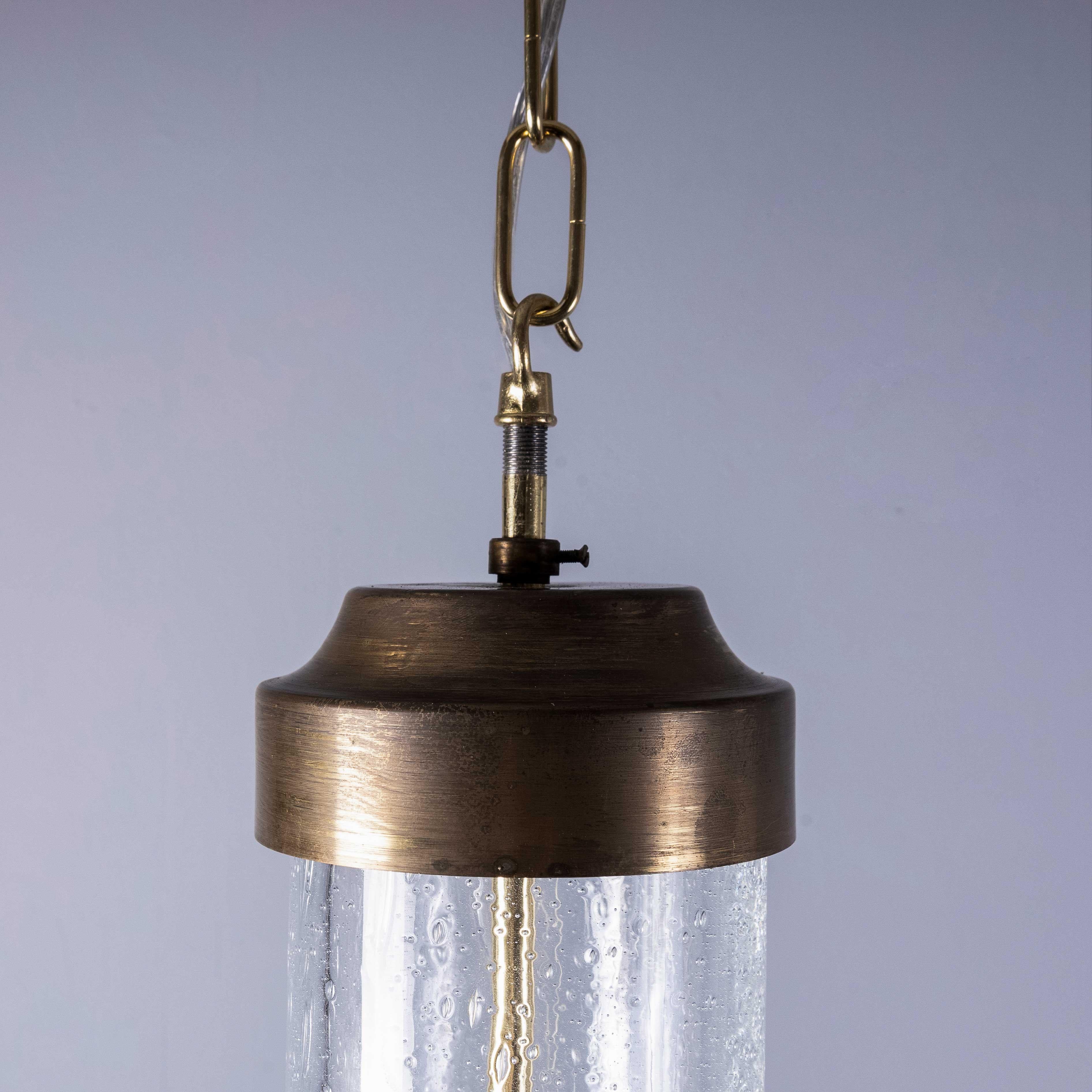 Mid-20th Century 1950's  Large Bullicante Glass Pendant Lamp For Sale