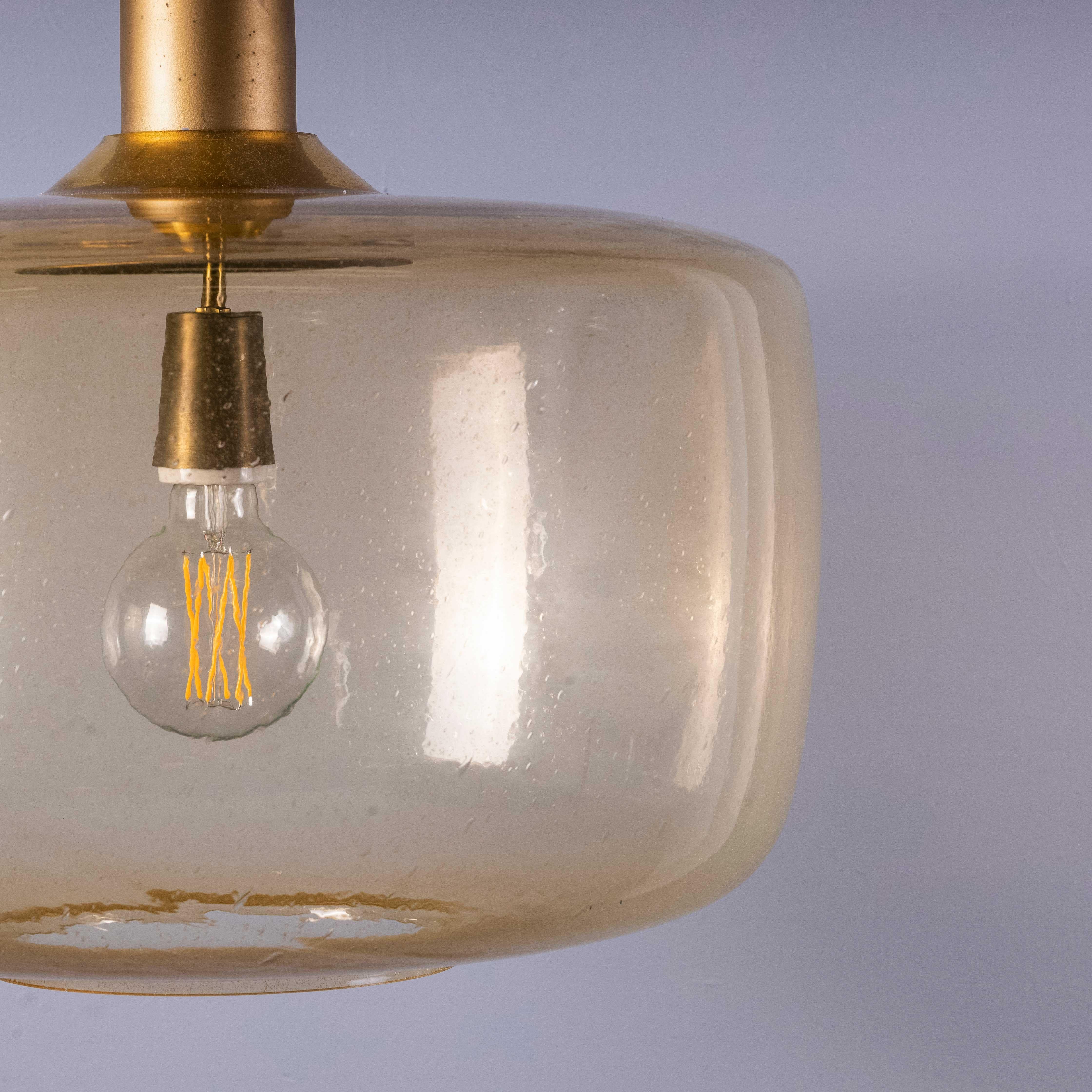 1950's  Large Bullicante Smoked Glass Barrel Lamp For Sale 3