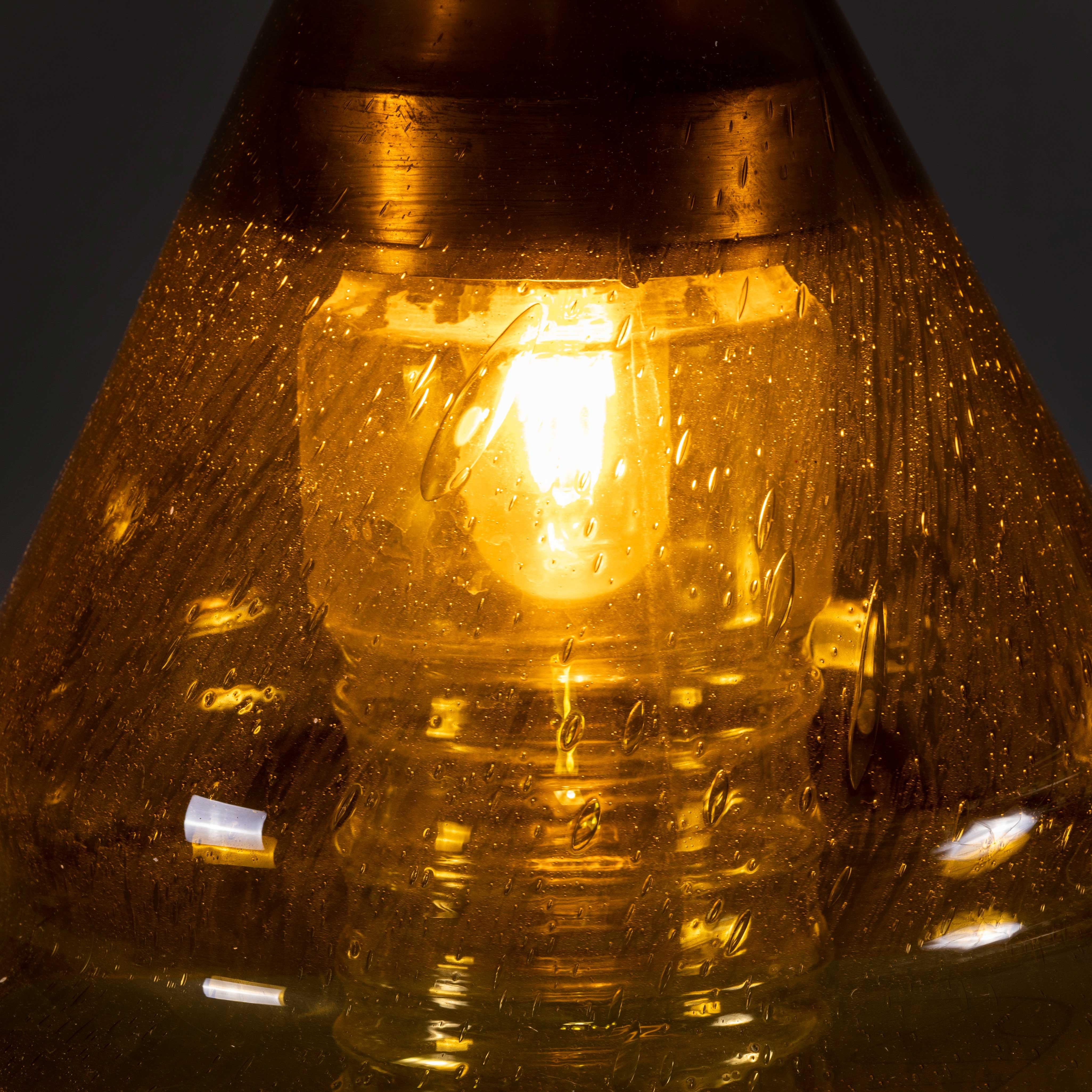 1950's  Large Bullicante Smoked Glass Pendant Lamp For Sale 5