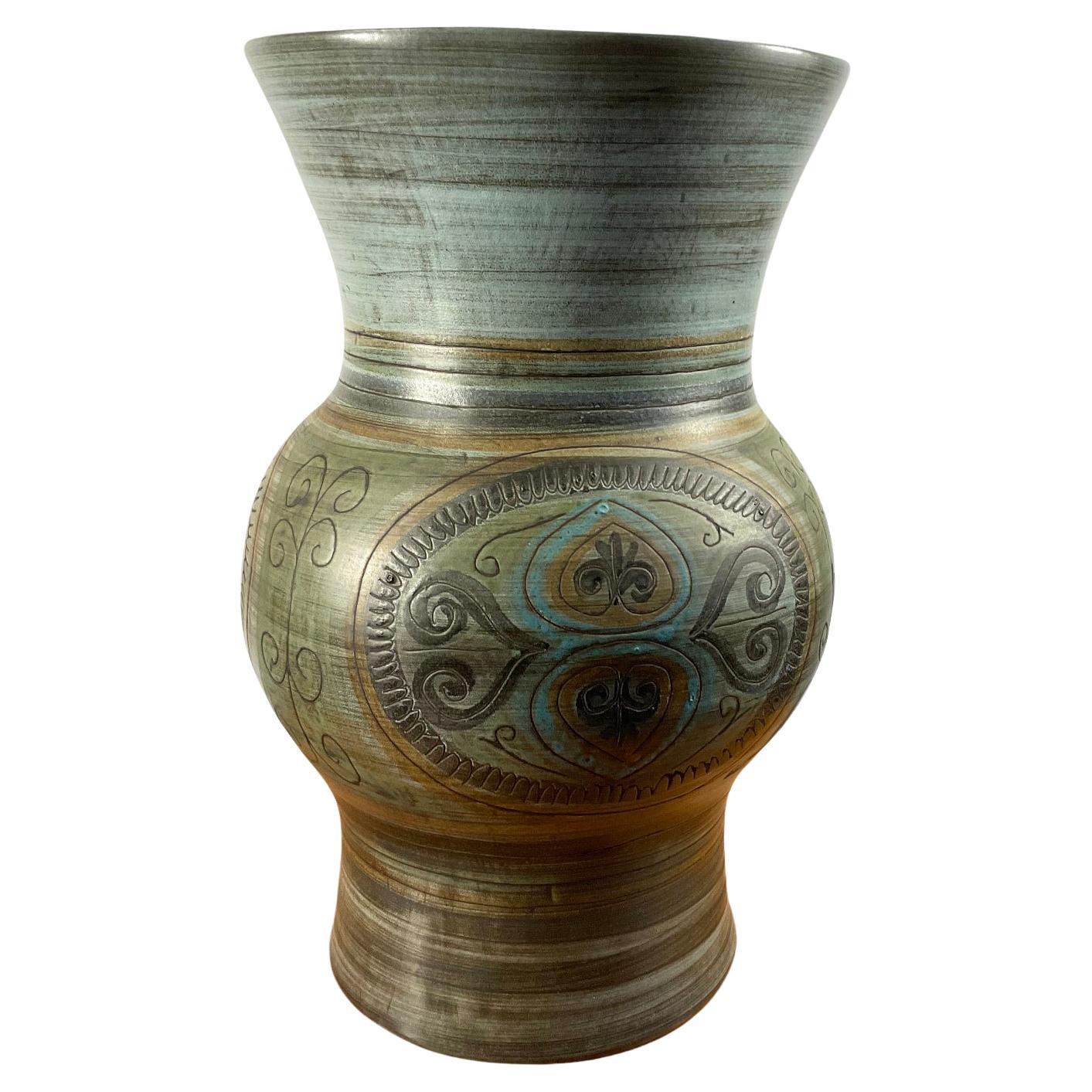 1950s Large Ceramic Vase by Jean De Lespinasse