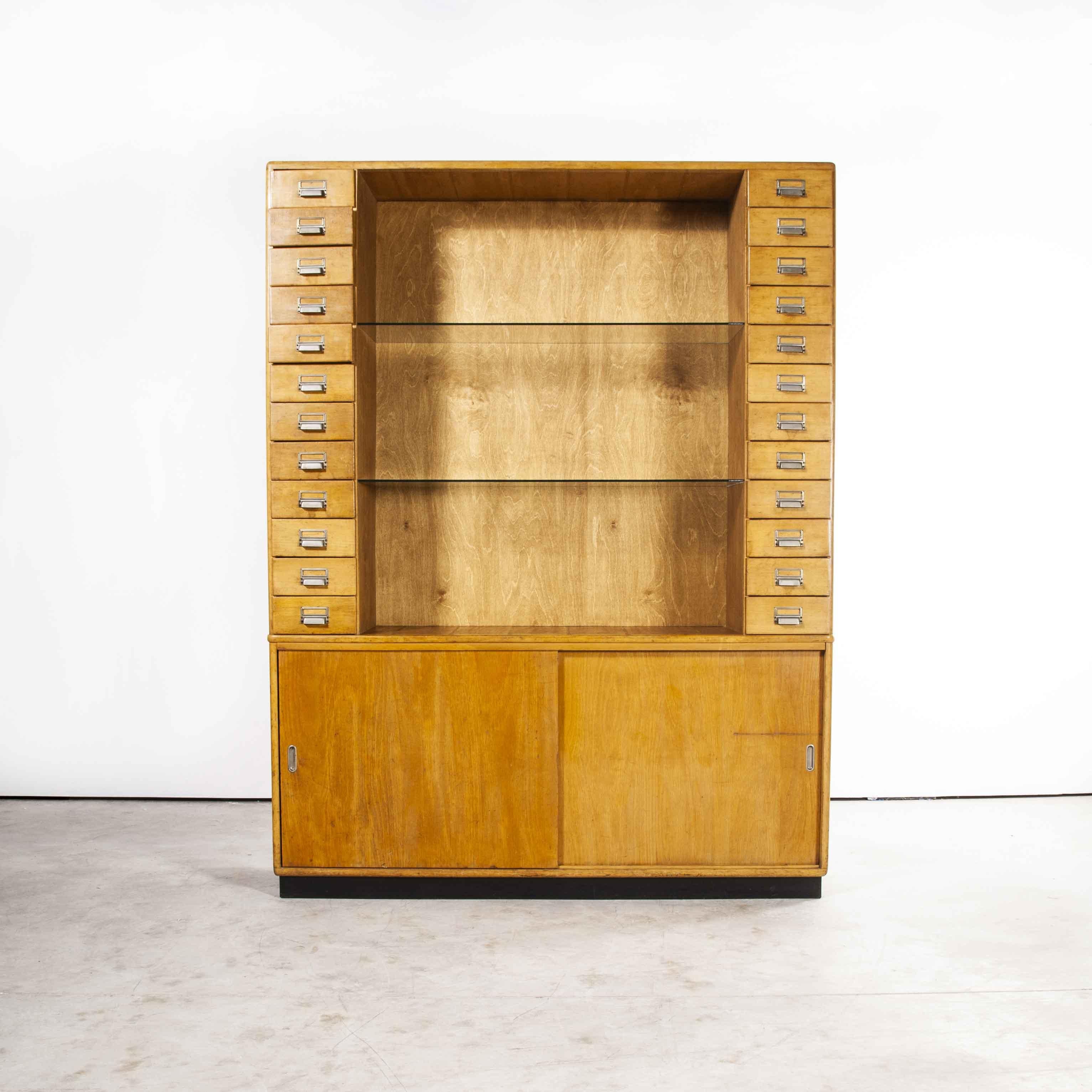 1950’s Large Chemists Birch Display Cabinet, Shelf Unit For Sale 4